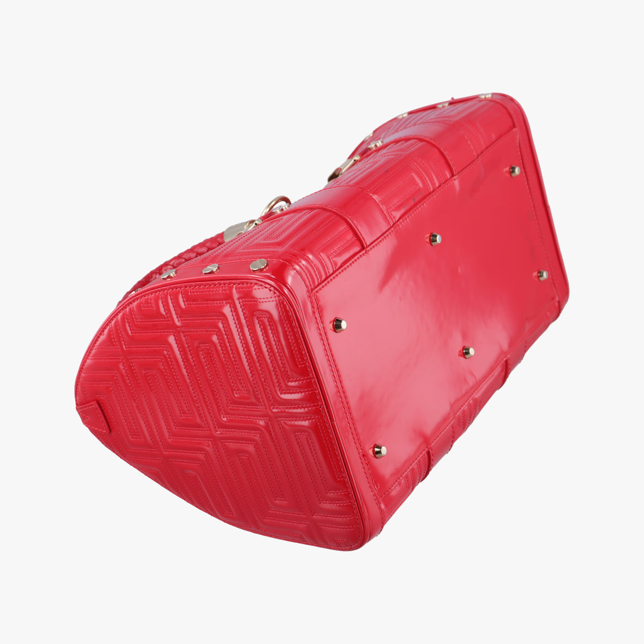 Pre-owned VERSACE Couture Snap Red Patent  handbag | stylenewstar