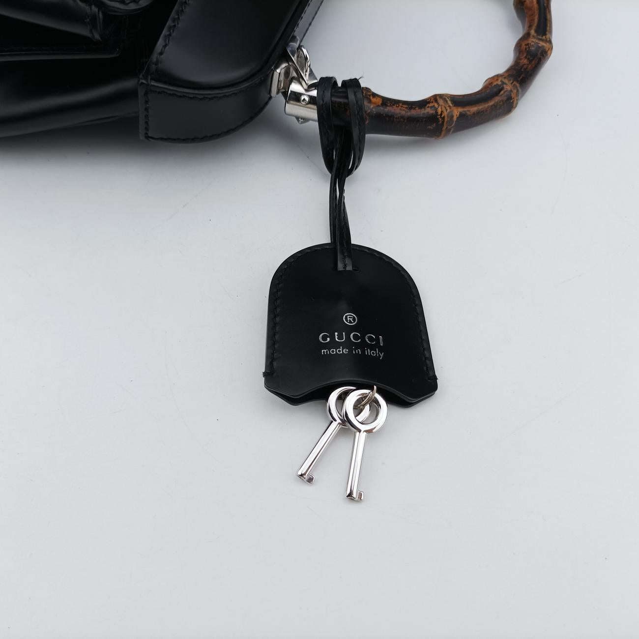 Pre-owned Gucci Bamboo Black Leather 353522 shoulderbag | stylenewstar