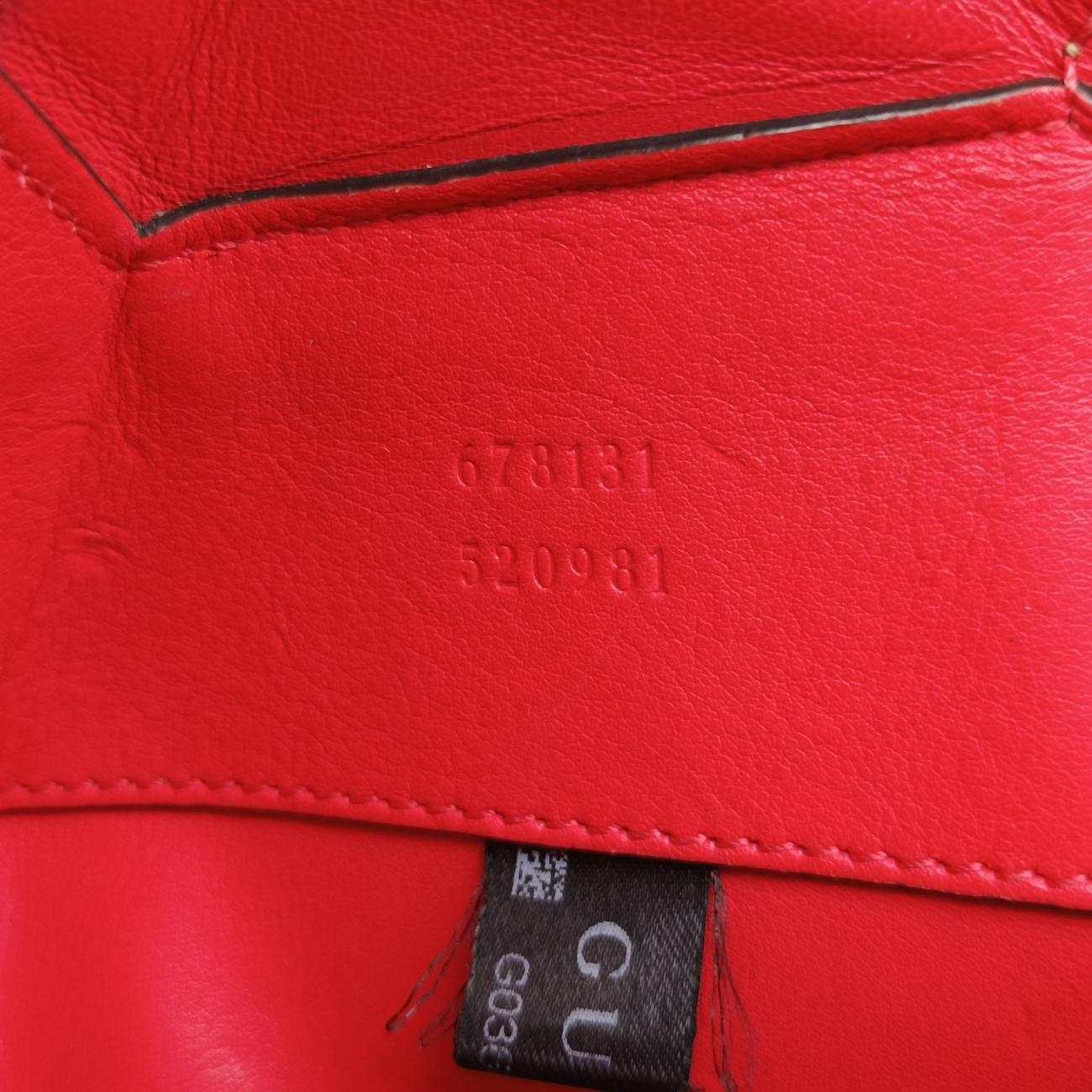 Pre-owned Gucci heart Brown×Red PVC coated canvas 678131 shoulderbag | stylenewstar