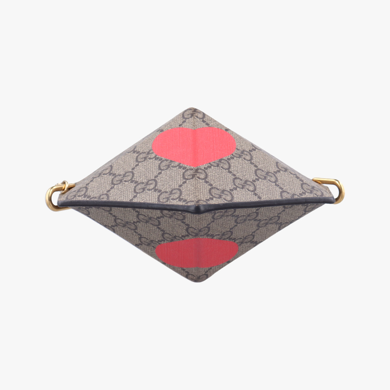 Pre-owned Gucci heart Brown×Red PVC coated canvas 678131 shoulderbag | stylenewstar