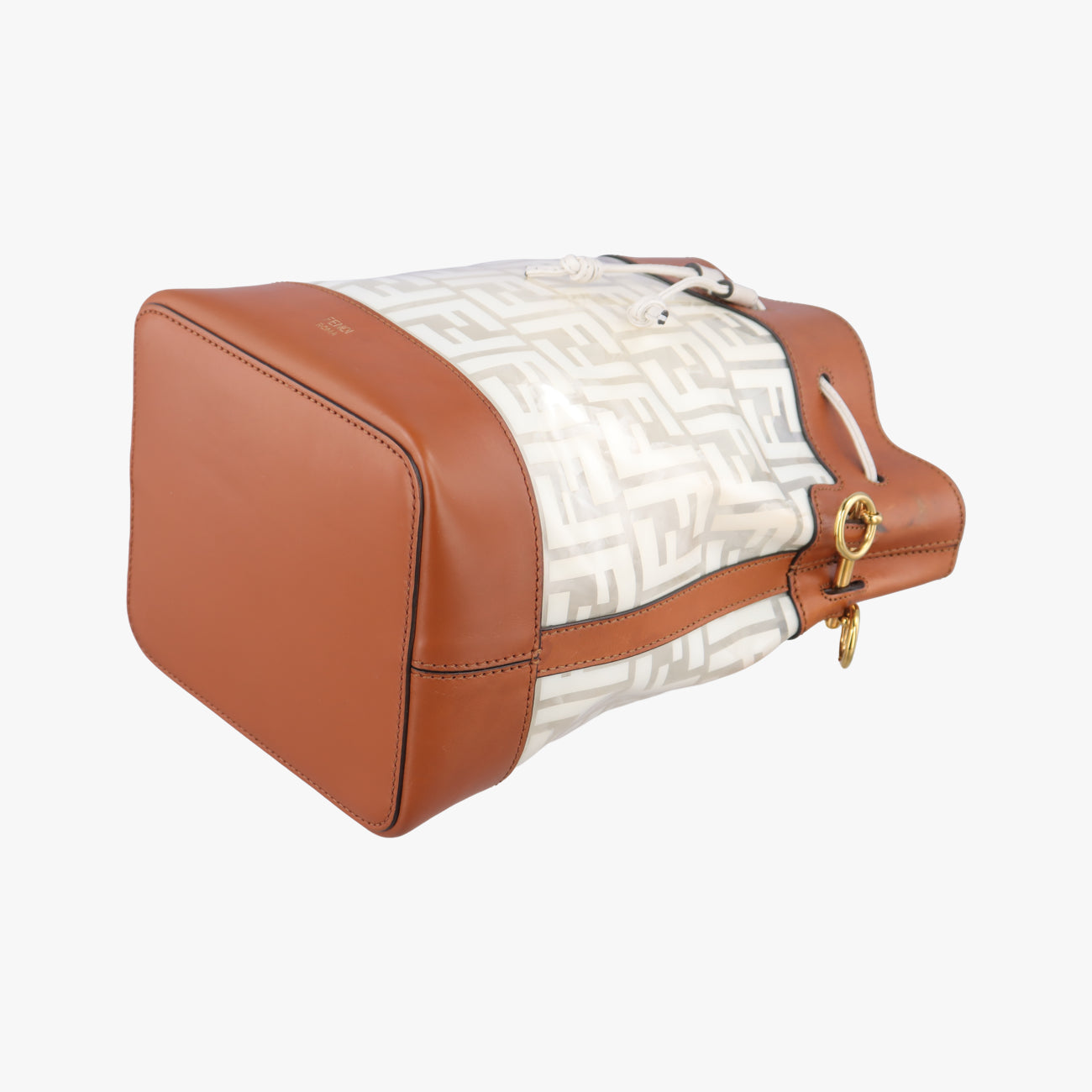 Pre-owned Fendi Mon Treso Beige×White×Multicolour PVC Coated Canvas 8BT298 shoulderbag | stylenewstar