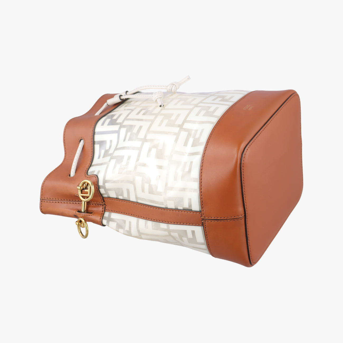 Pre-owned Fendi Mon Treso Beige×White×Multicolour PVC Coated Canvas 8BT298 shoulderbag | stylenewstar