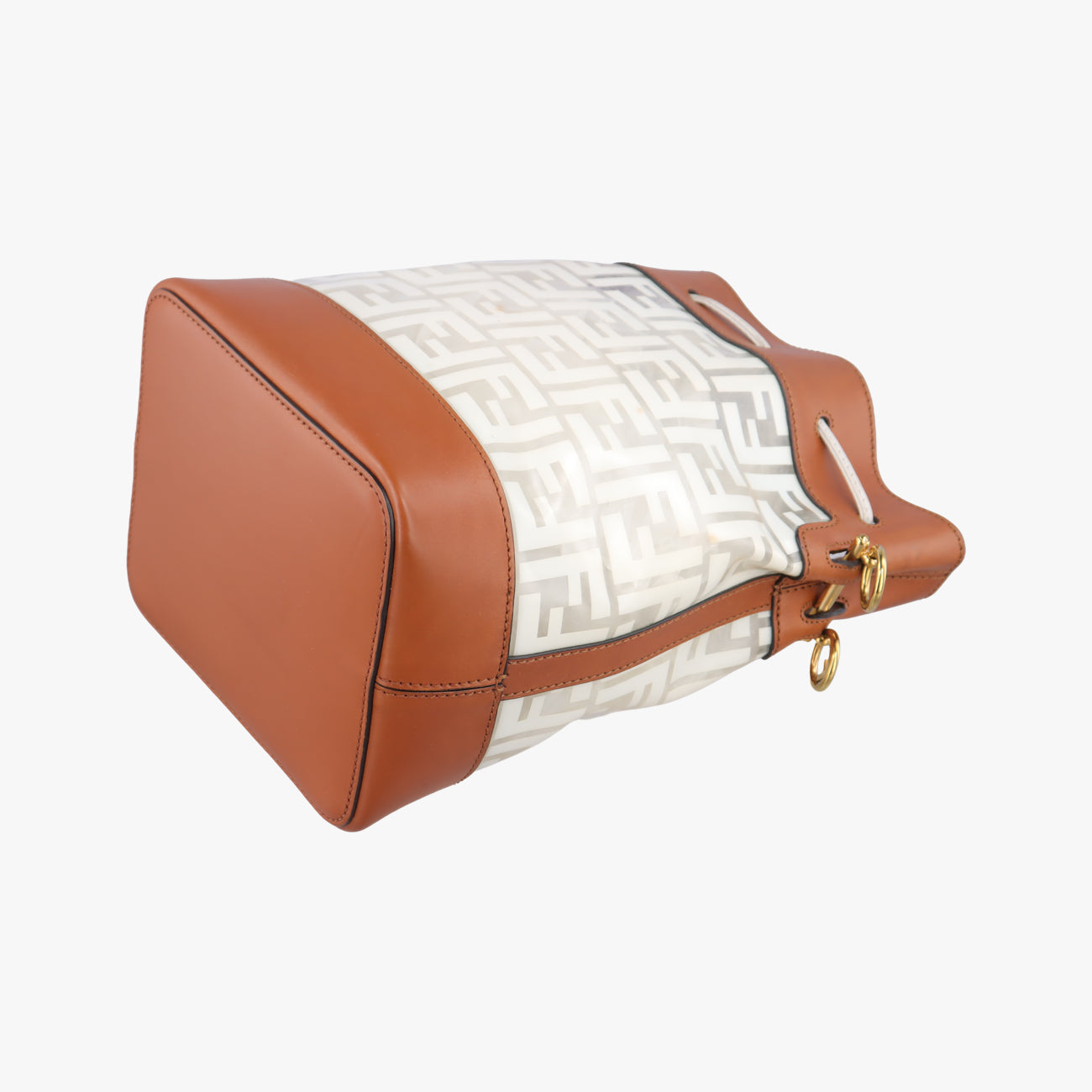 Pre-owned Fendi Mon Treso Beige×White×Multicolour PVC Coated Canvas 8BT298 shoulderbag | stylenewstar