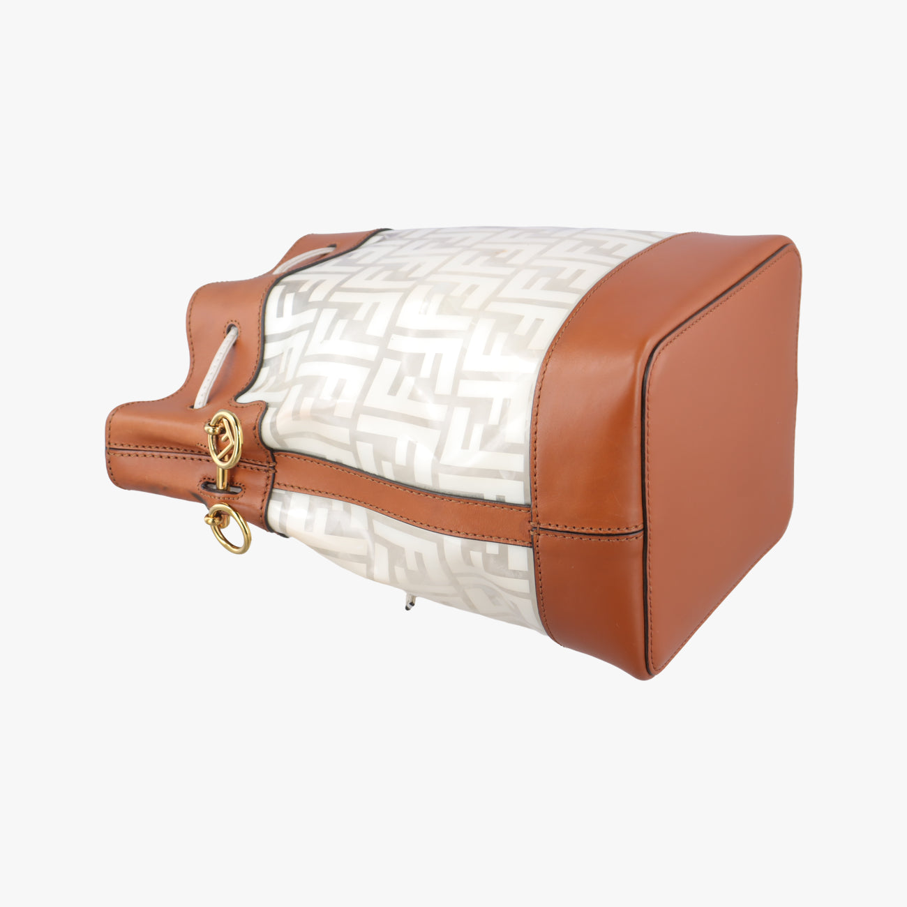 Pre-owned Fendi Mon Treso Beige×White×Multicolour PVC Coated Canvas 8BT298 shoulderbag | stylenewstar