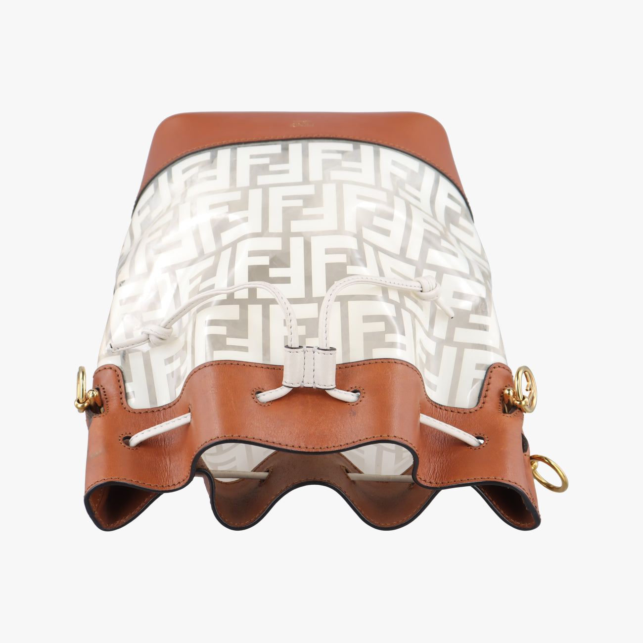 Pre-owned Fendi Mon Treso Beige×White×Multicolour PVC Coated Canvas 8BT298 shoulderbag | stylenewstar