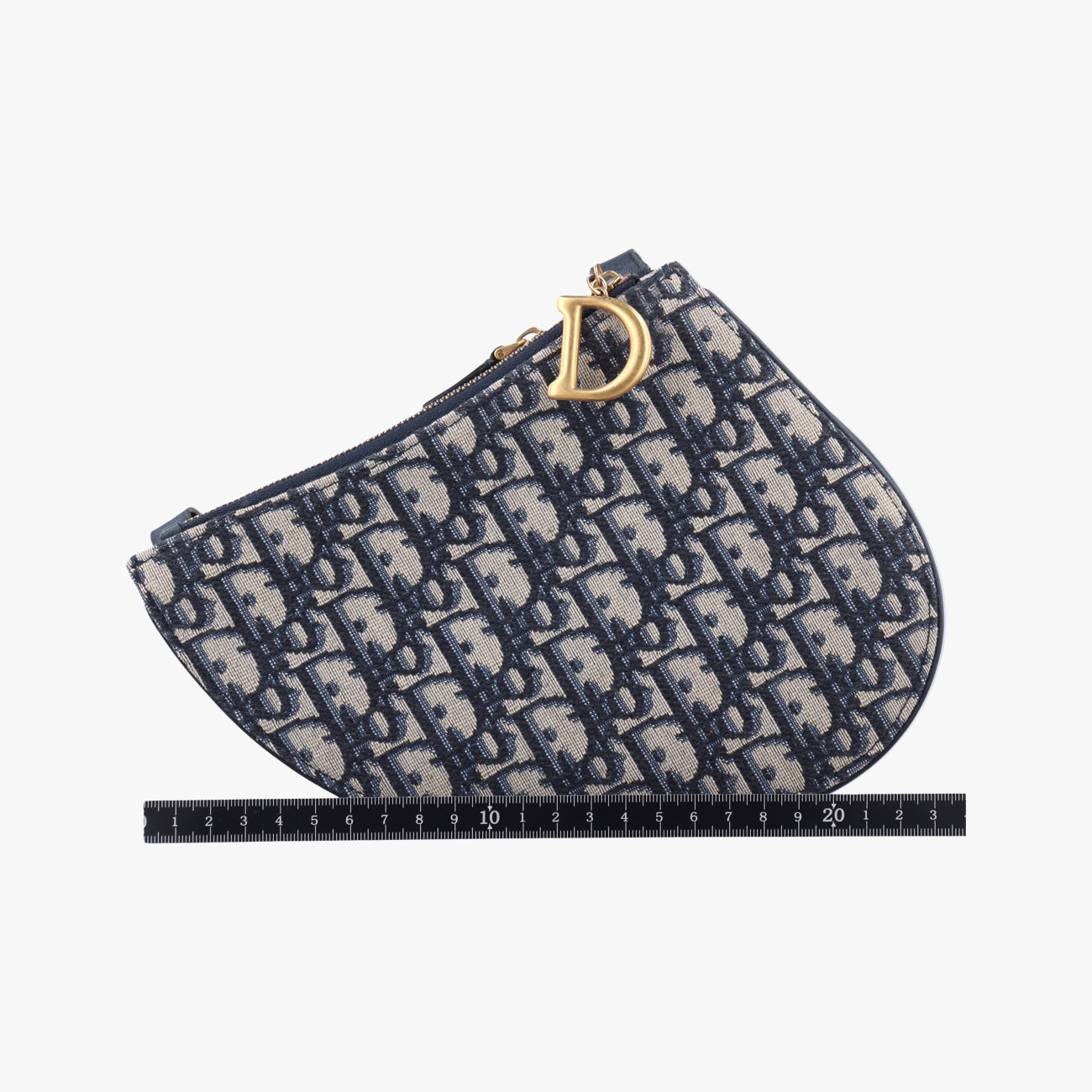 Pre-owned Christian Dior Saddle Navy×Gray Jacquard  shoulderbag | stylenewstar