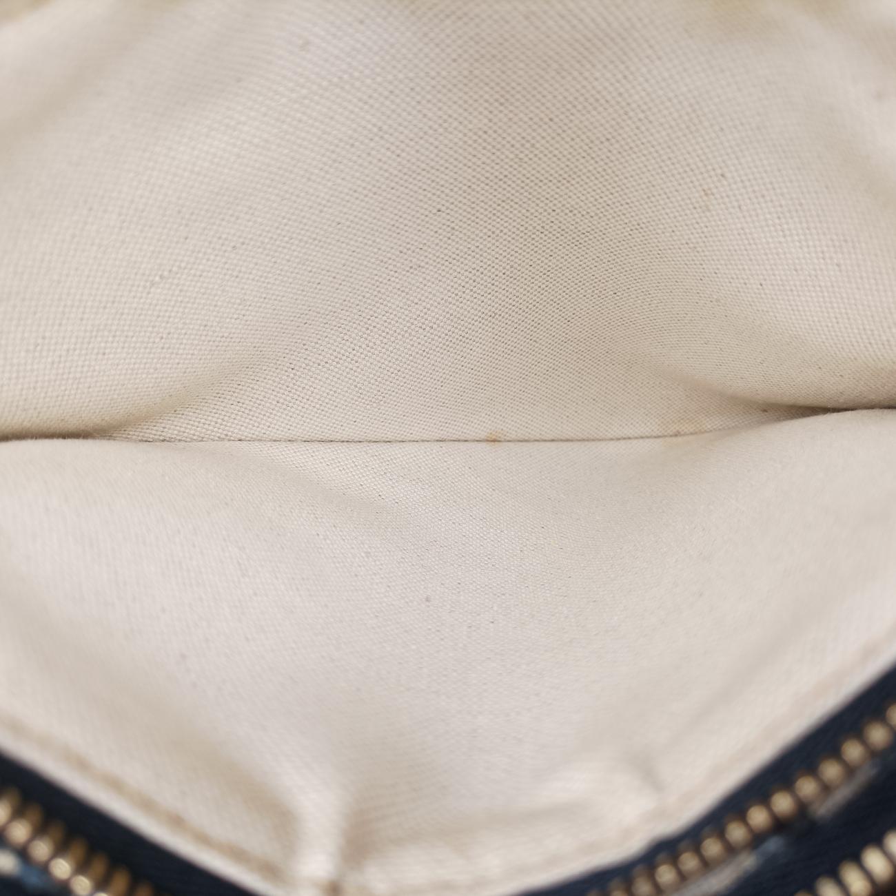 Pre-owned Christian Dior Saddle Navy×Gray Jacquard  shoulderbag | stylenewstar