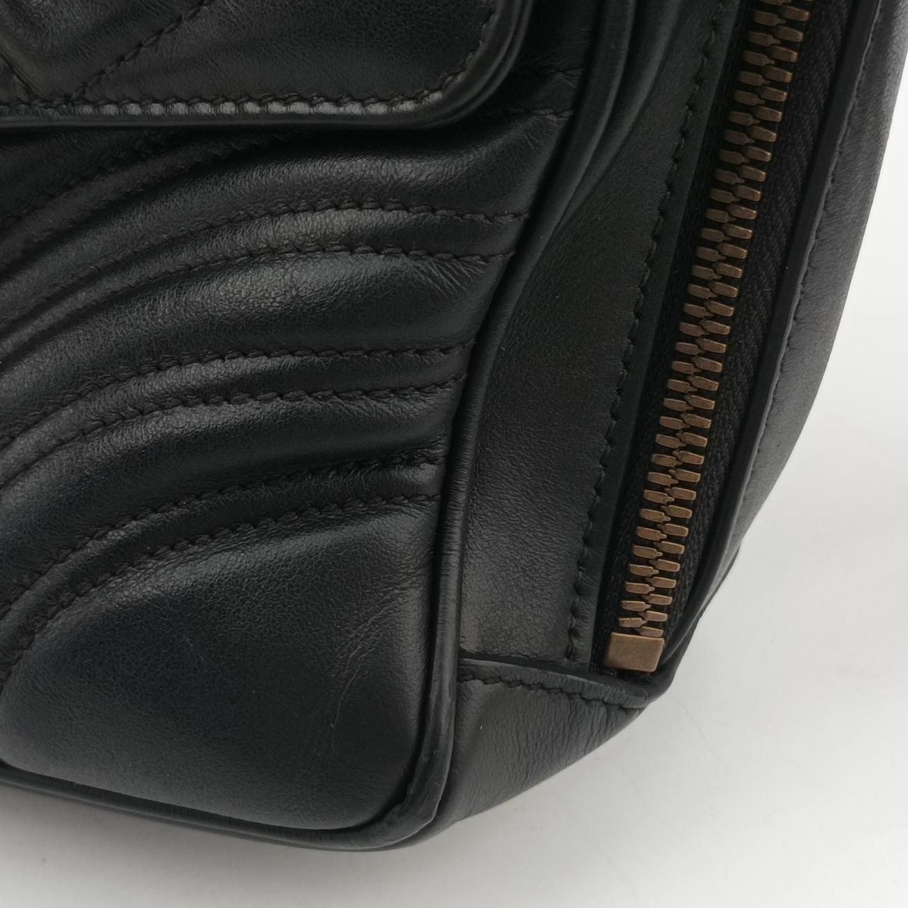 Vintage Gucci GG Marmont Black Leather 498100 shoulderbag | stylenewstar