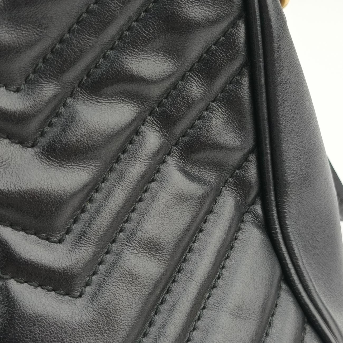 Vintage Gucci GG Marmont Black Leather 498100 shoulderbag | stylenewstar