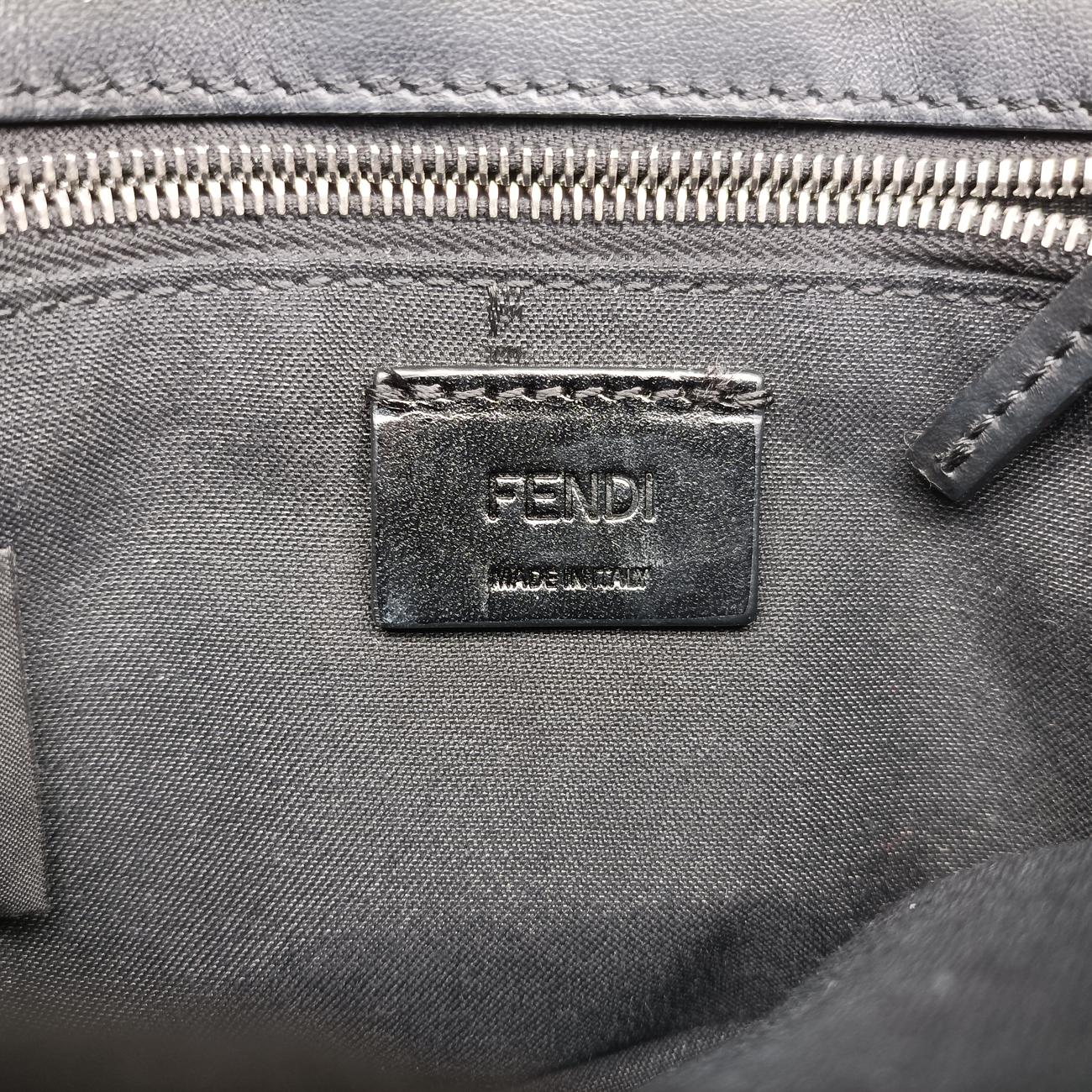 Secondhand Fendi FF Logo Baguette slim Brown×white canvas 7M0295 shoulderbag | stylenewstar