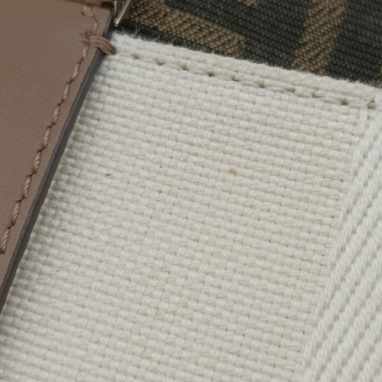 Secondhand Fendi FF Logo Baguette slim Brown×white canvas 7M0295 shoulderbag | stylenewstar