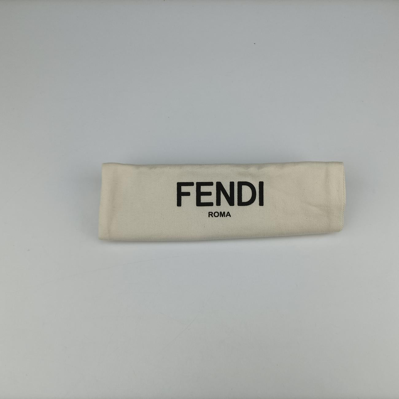 Secondhand Fendi FF Logo Baguette slim Brown×white canvas 7M0295 shoulderbag | stylenewstar