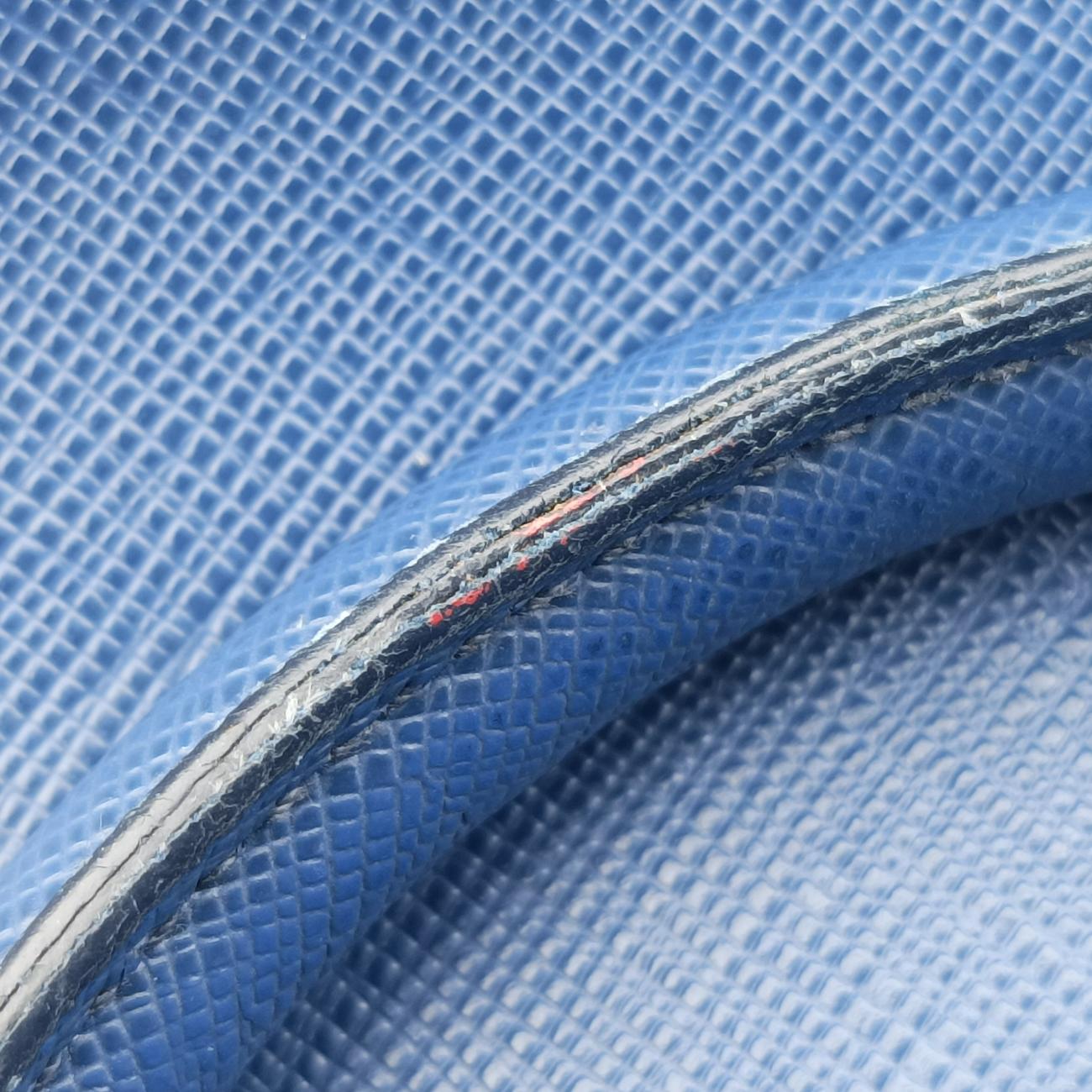 Pre-owned Prada Galleria Blue SAFFIANO Leather BN2274 handbag | stylenewstar