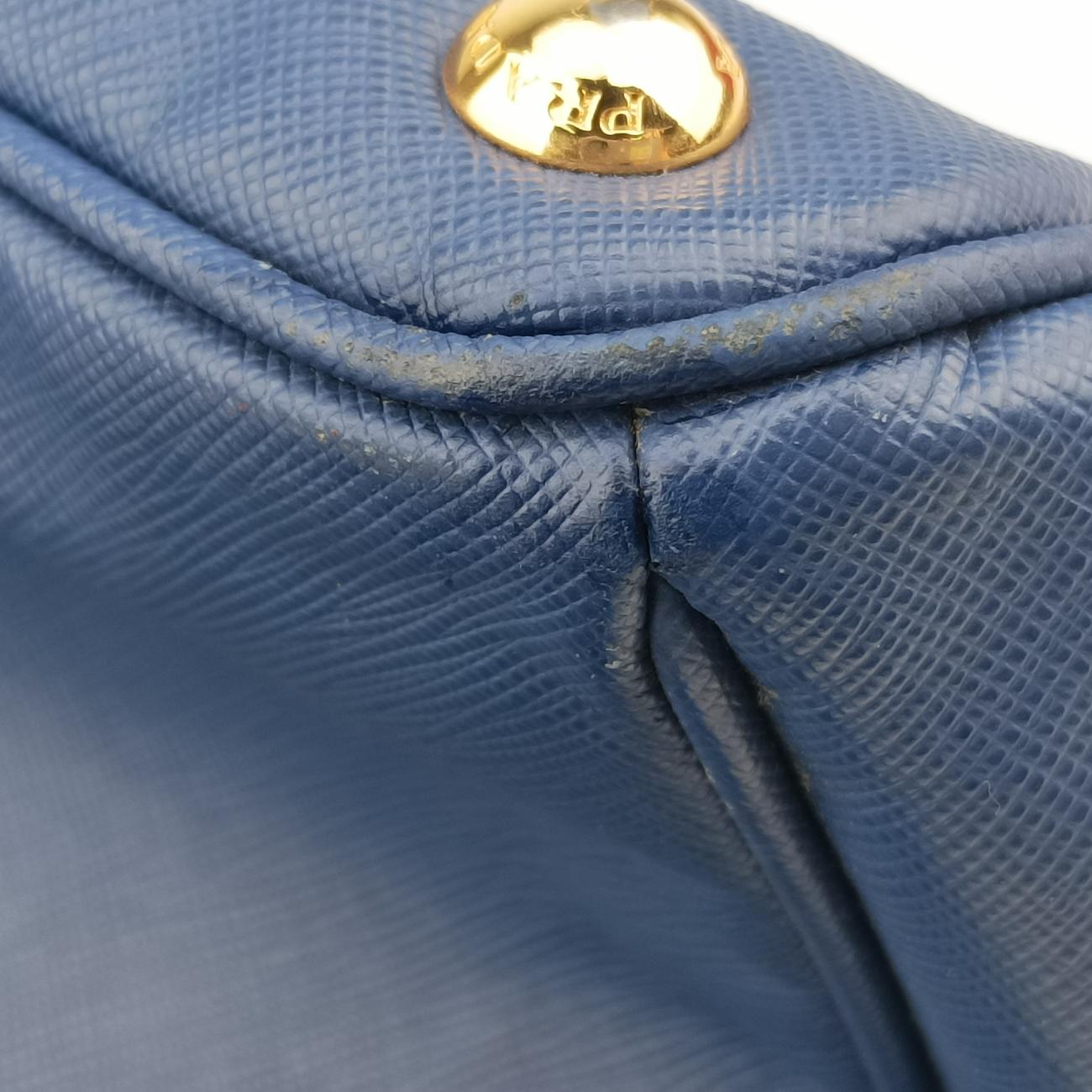 Pre-owned Prada Galleria Blue SAFFIANO Leather BN2274 handbag | stylenewstar