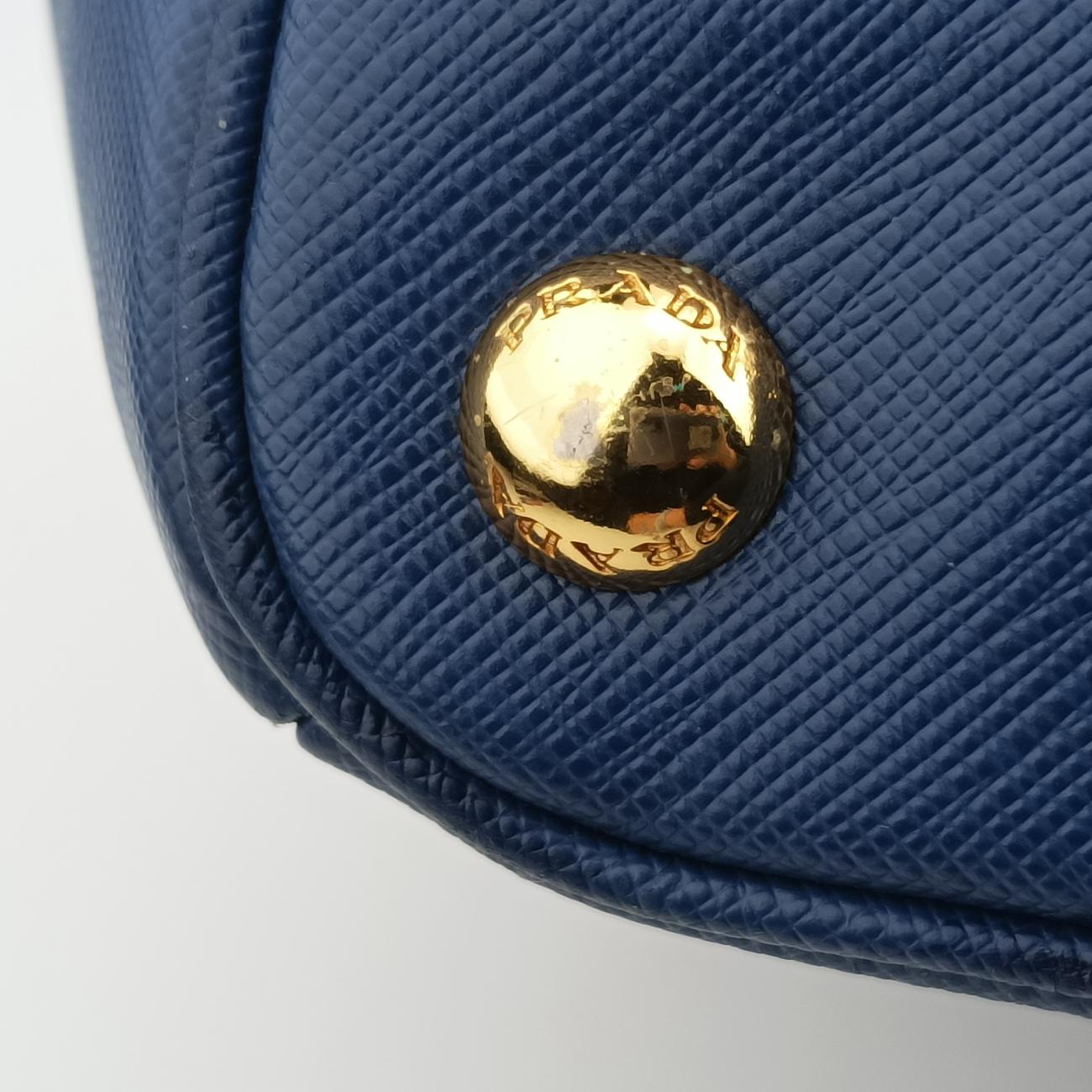 Pre-owned Prada Galleria Blue SAFFIANO Leather BN2274 handbag | stylenewstar