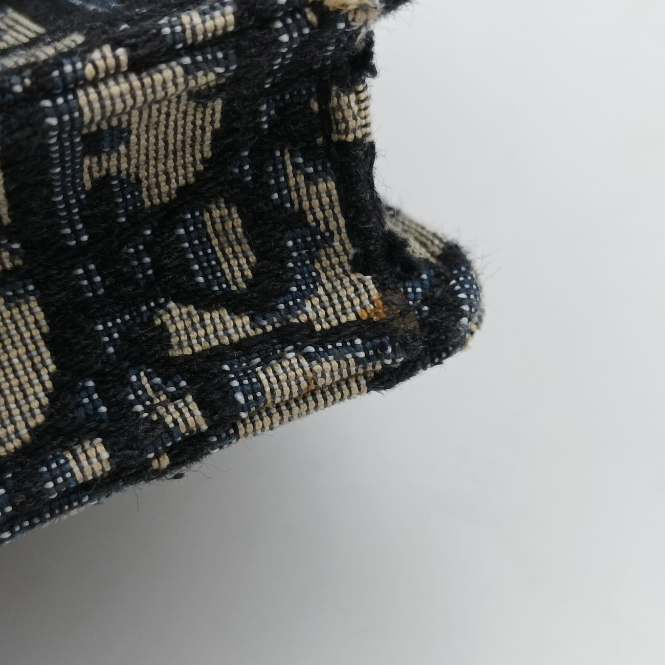 Pre-owned Christian Dior Saddle Navy×Gray jacquard  bum bag/waist bag | stylenewstar