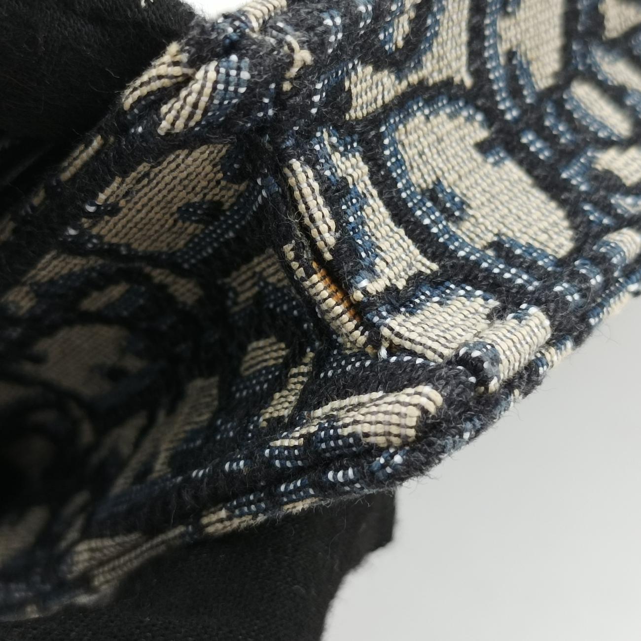 Pre-owned Christian Dior Saddle Navy×Gray jacquard  bum bag/waist bag | stylenewstar