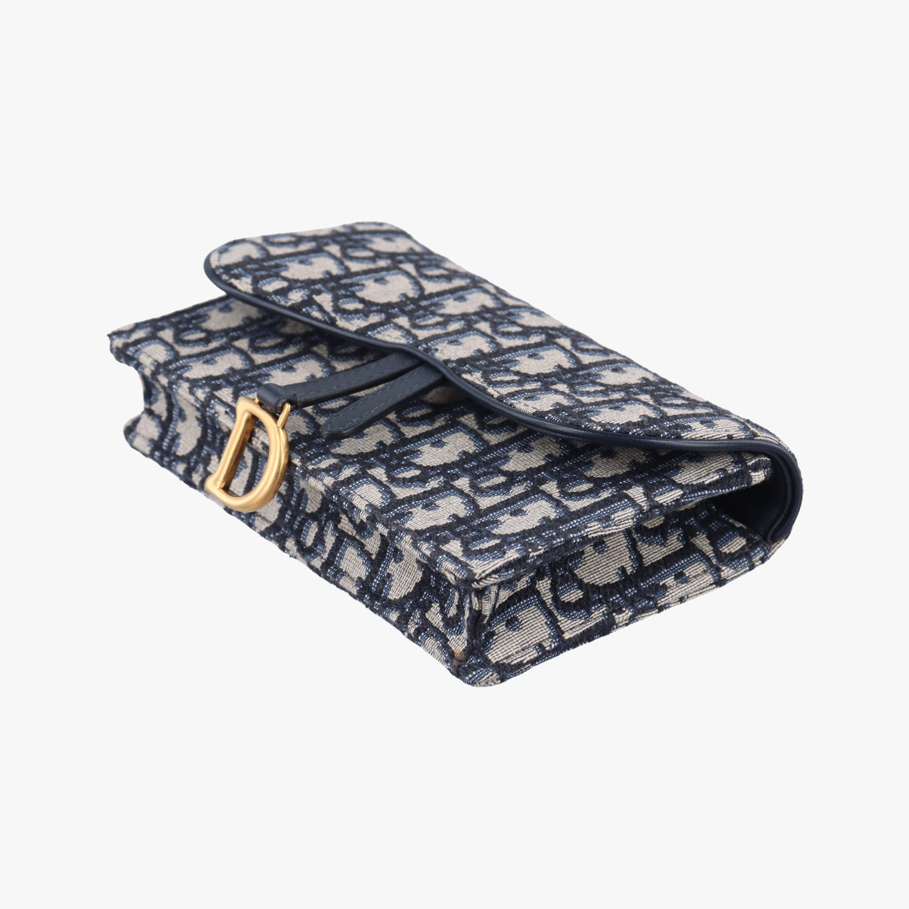 Pre-owned Christian Dior Saddle Navy×Gray jacquard  bum bag/waist bag | stylenewstar