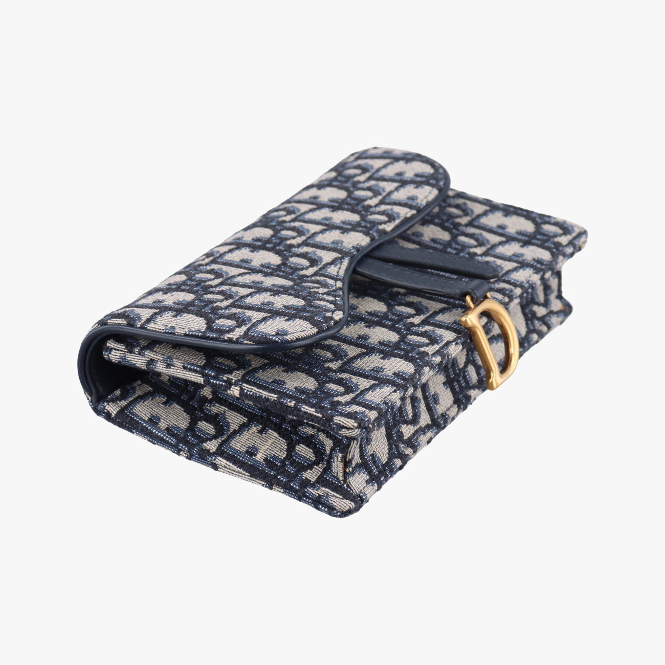 Pre-owned Christian Dior Saddle Navy×Gray jacquard  bum bag/waist bag | stylenewstar