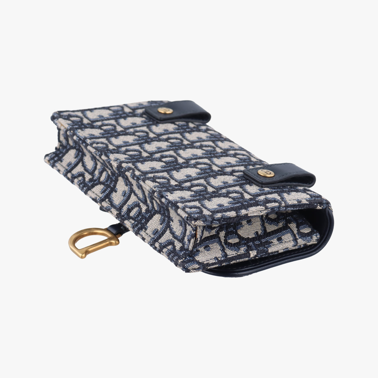 Pre-owned Christian Dior Saddle Navy×Gray jacquard  bum bag/waist bag | stylenewstar