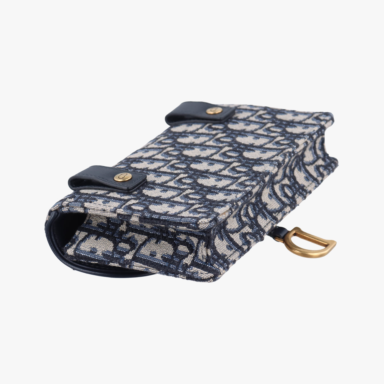 Pre-owned Christian Dior Saddle Navy×Gray jacquard  bum bag/waist bag | stylenewstar