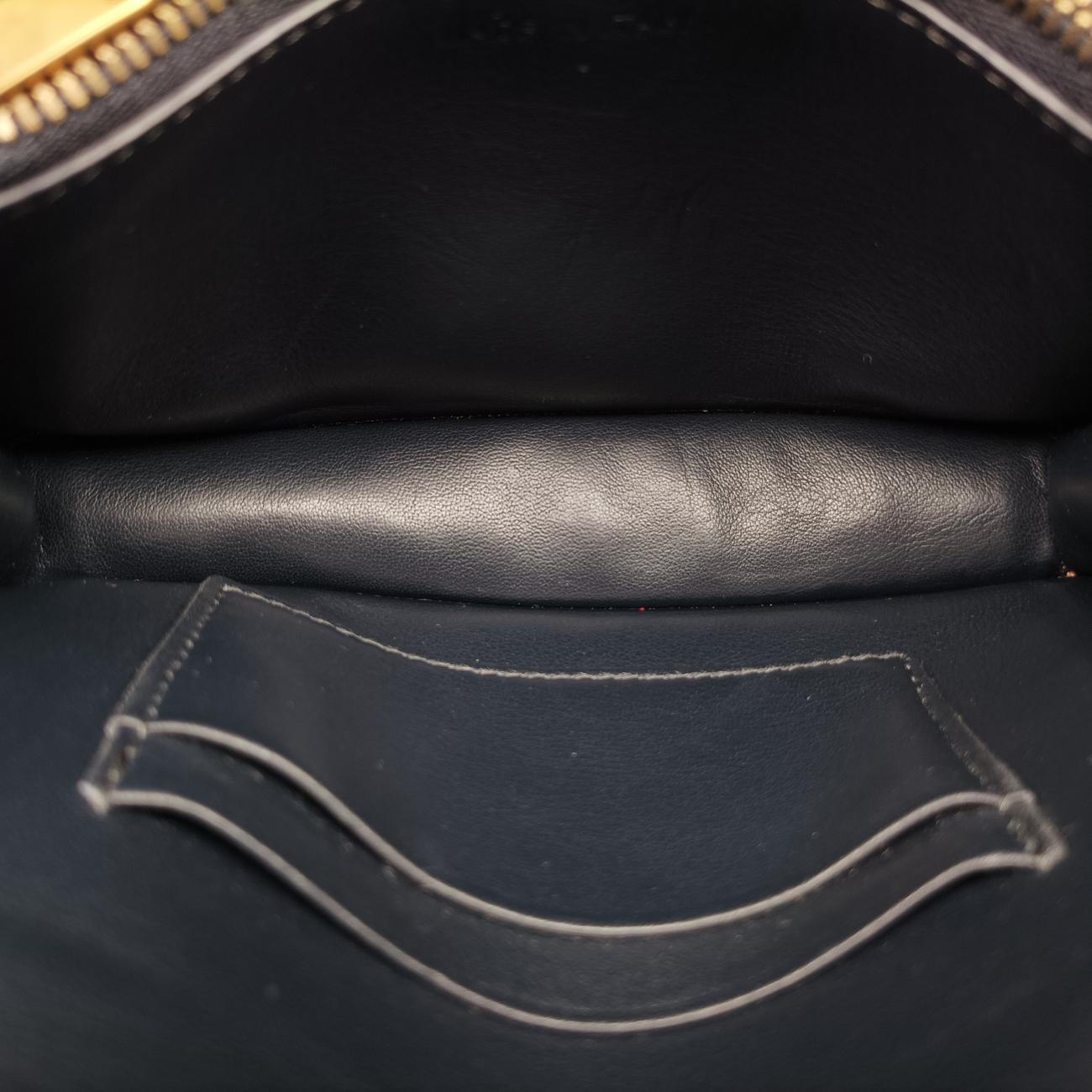 Pre-owned Christian Dior Saddle Navy×Gray jacquard  bum bag/waist bag | stylenewstar