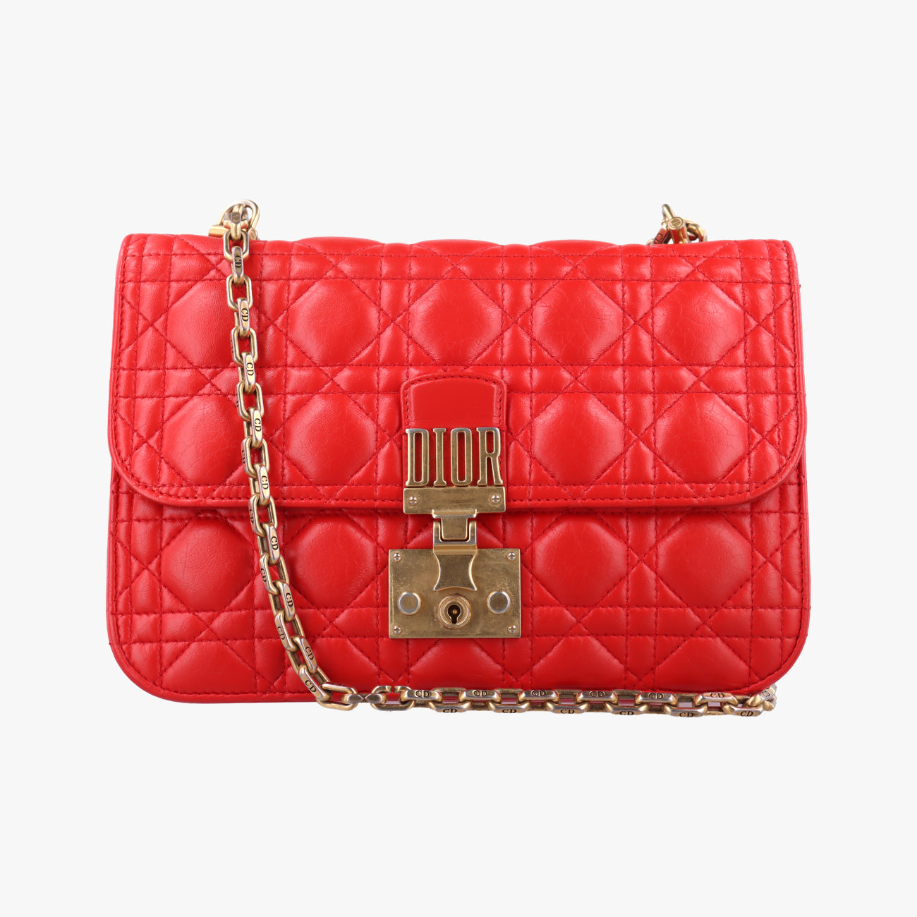 Pre-owned Christian Dior Dioraddict Red lambskin  shoulderbag | stylenewstar