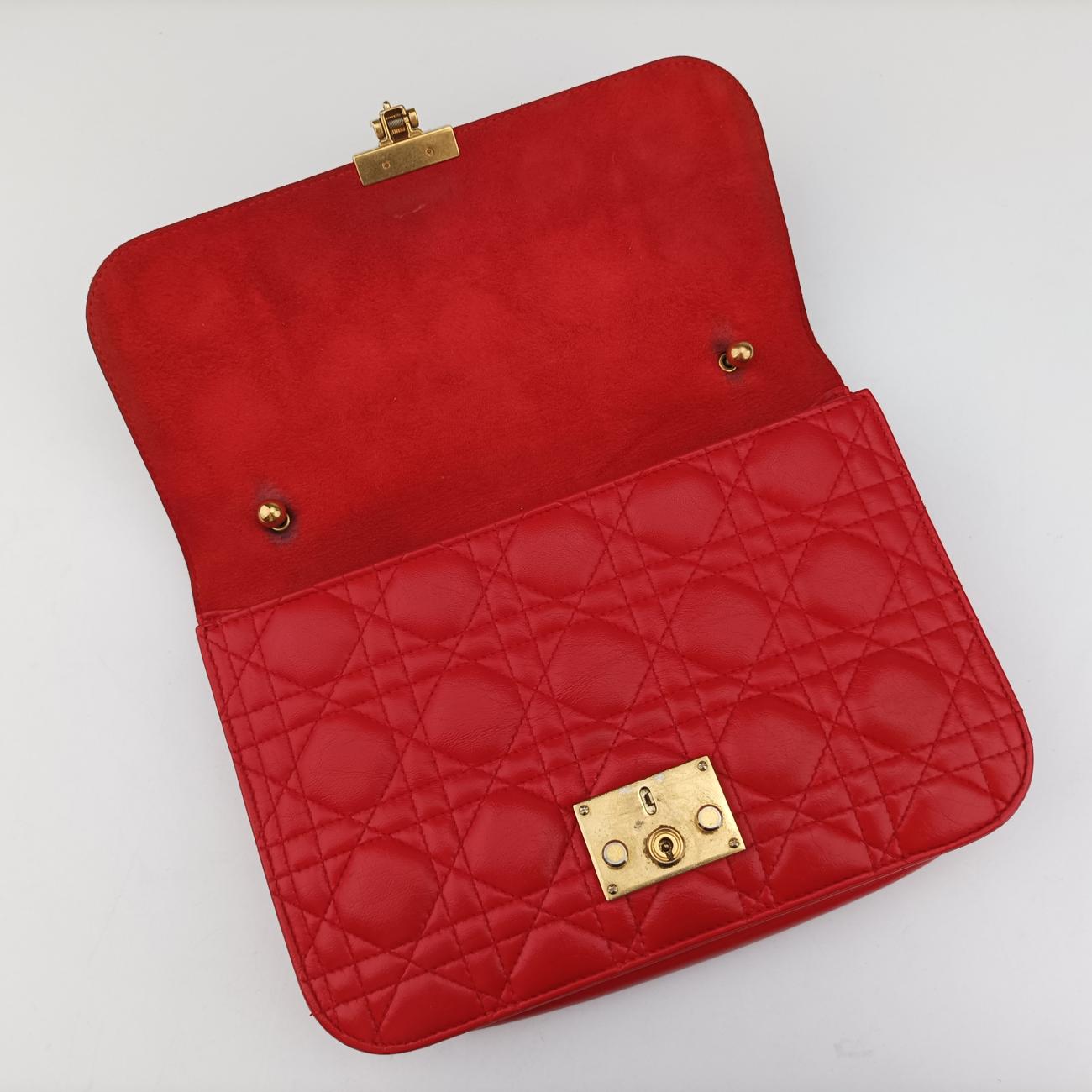 Pre-owned Christian Dior Dioraddict Red lambskin  shoulderbag | stylenewstar