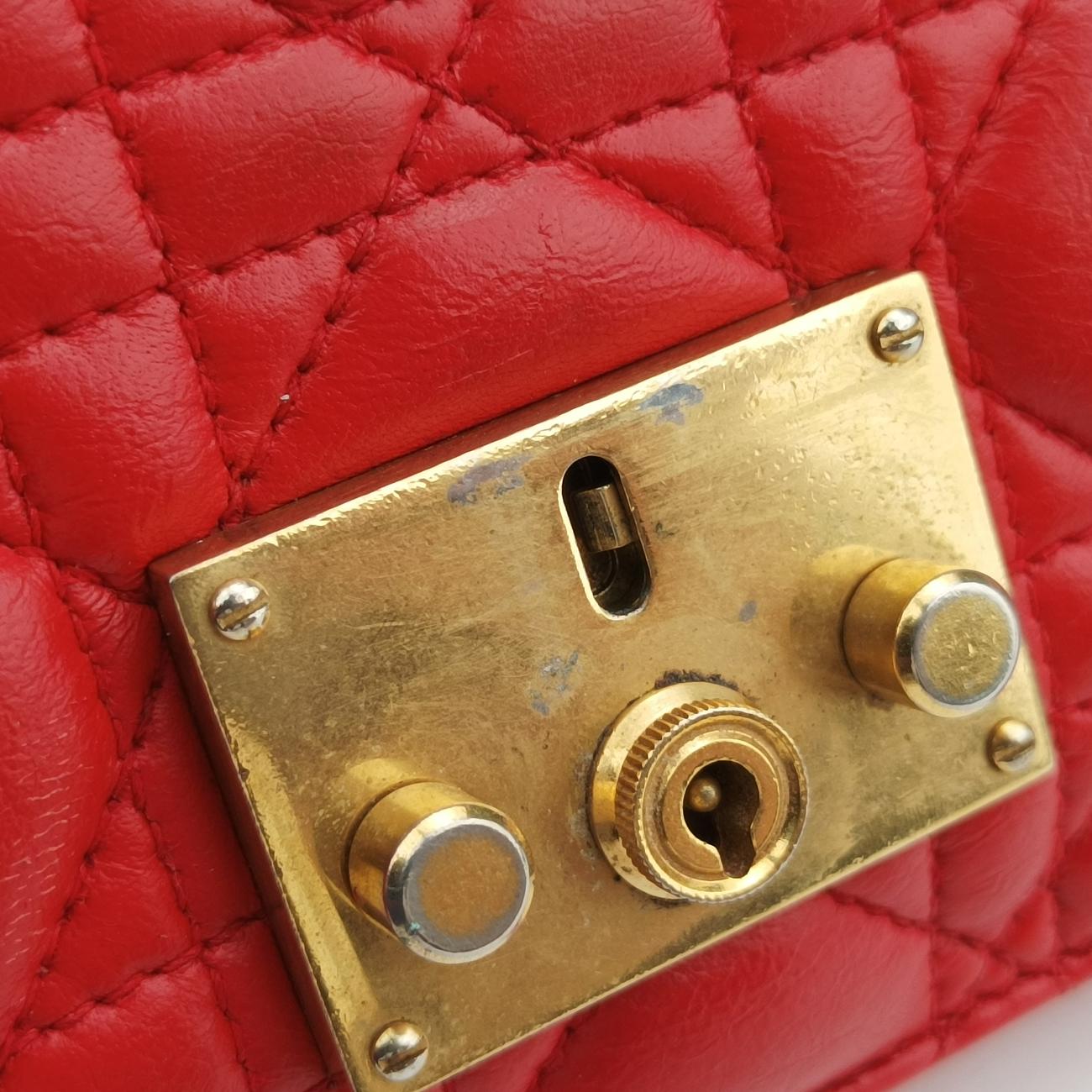 Pre-owned Christian Dior Dioraddict Red lambskin  shoulderbag | stylenewstar