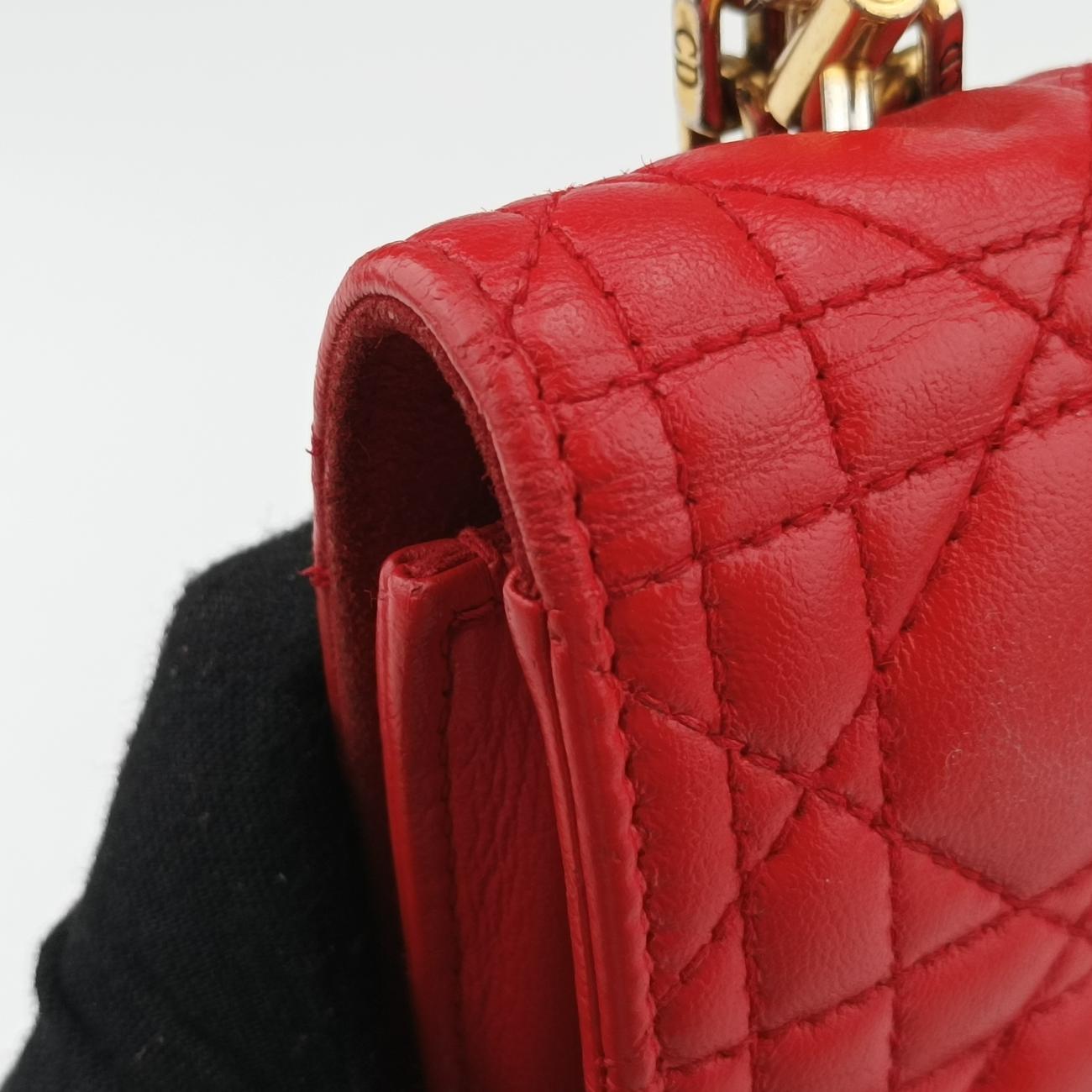 Pre-owned Christian Dior Dioraddict Red lambskin  shoulderbag | stylenewstar