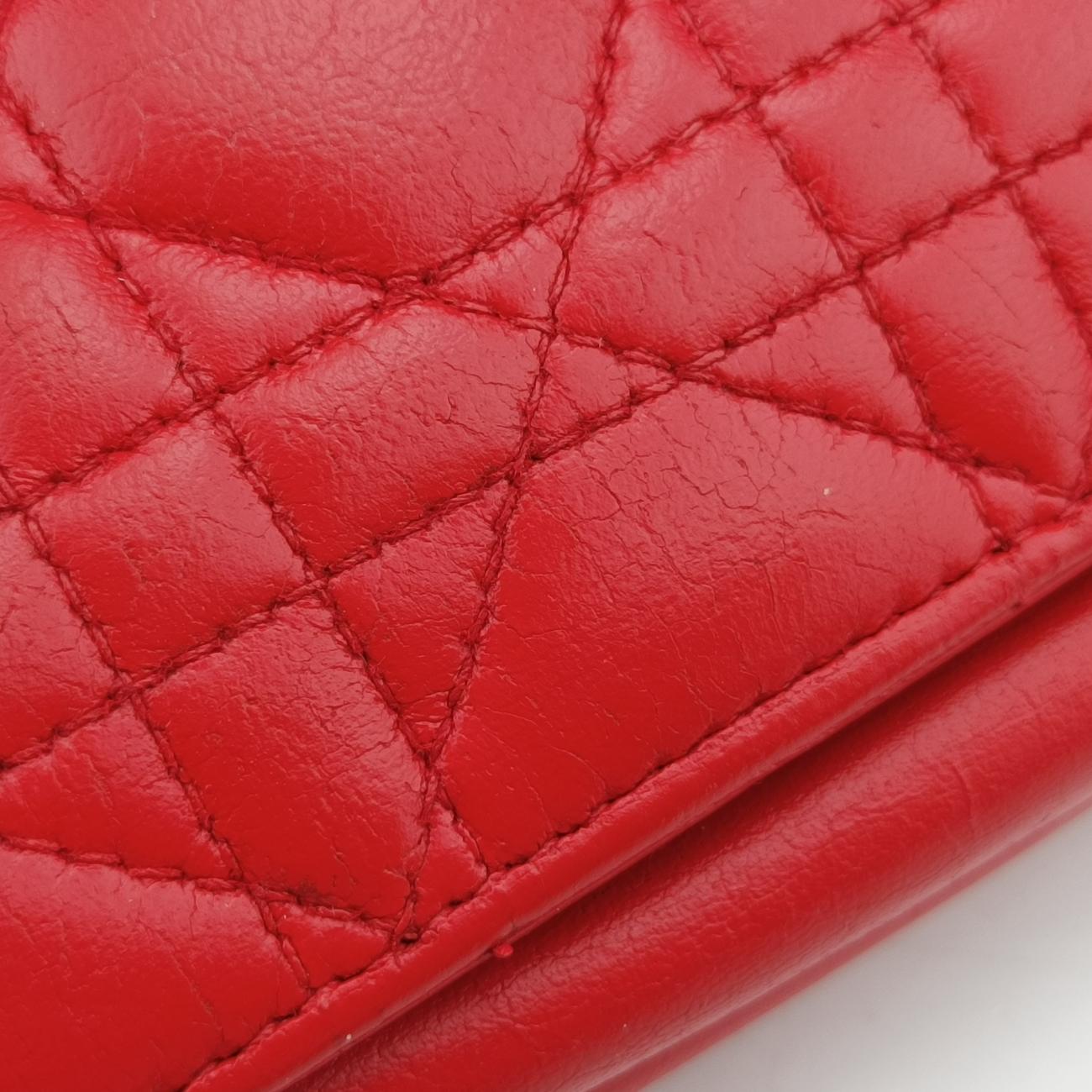 Pre-owned Christian Dior Dioraddict Red lambskin  shoulderbag | stylenewstar