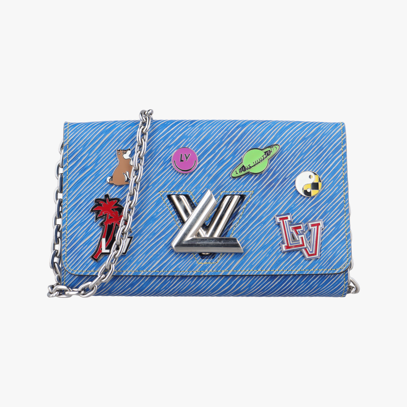Pre-owned Louis Vuitton Portefeuille Twist Chain blue×multicolor Epi M62732 shoulderbag | stylenewstar