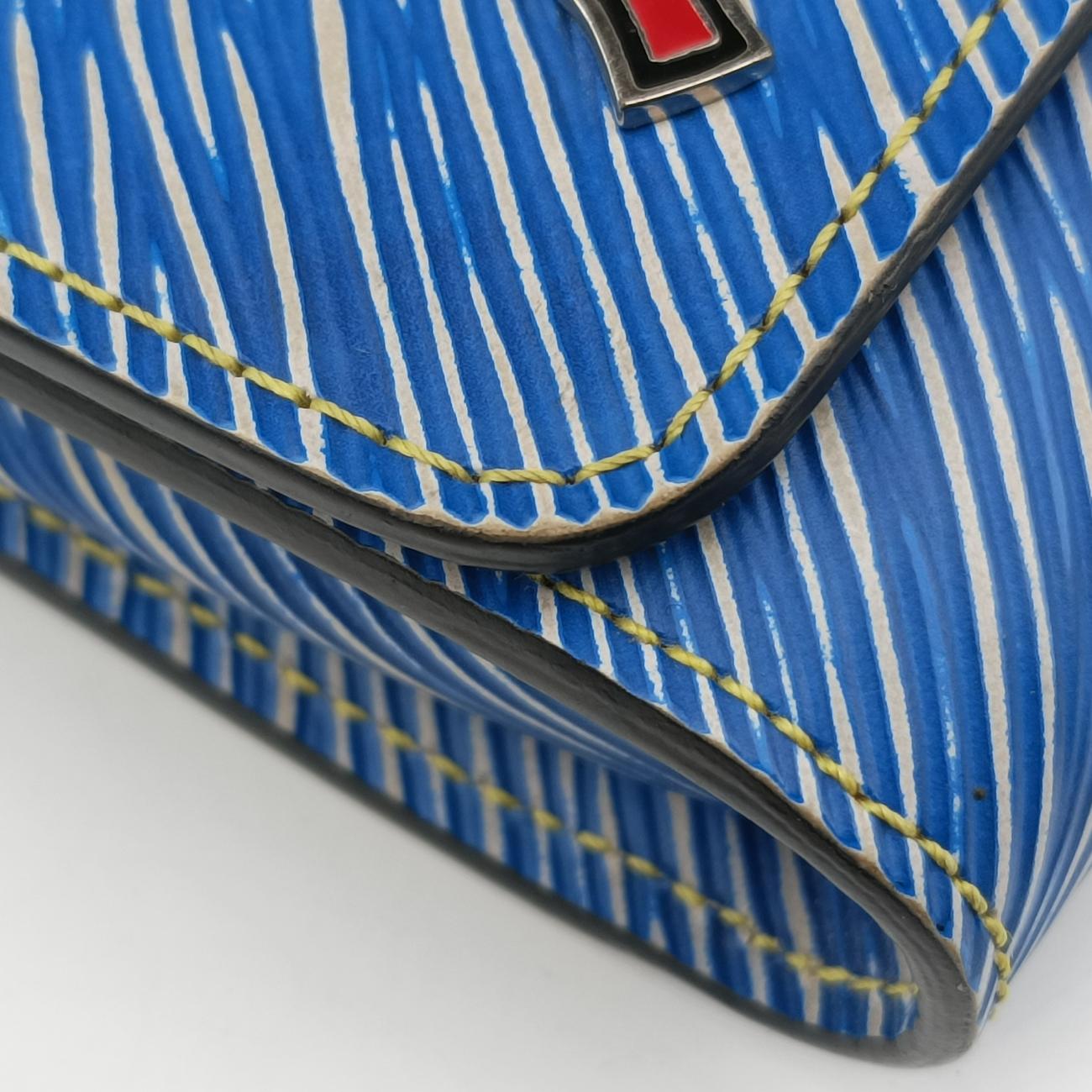 Pre-owned Louis Vuitton Portefeuille Twist Chain blue×multicolor Epi M62732 shoulderbag | stylenewstar