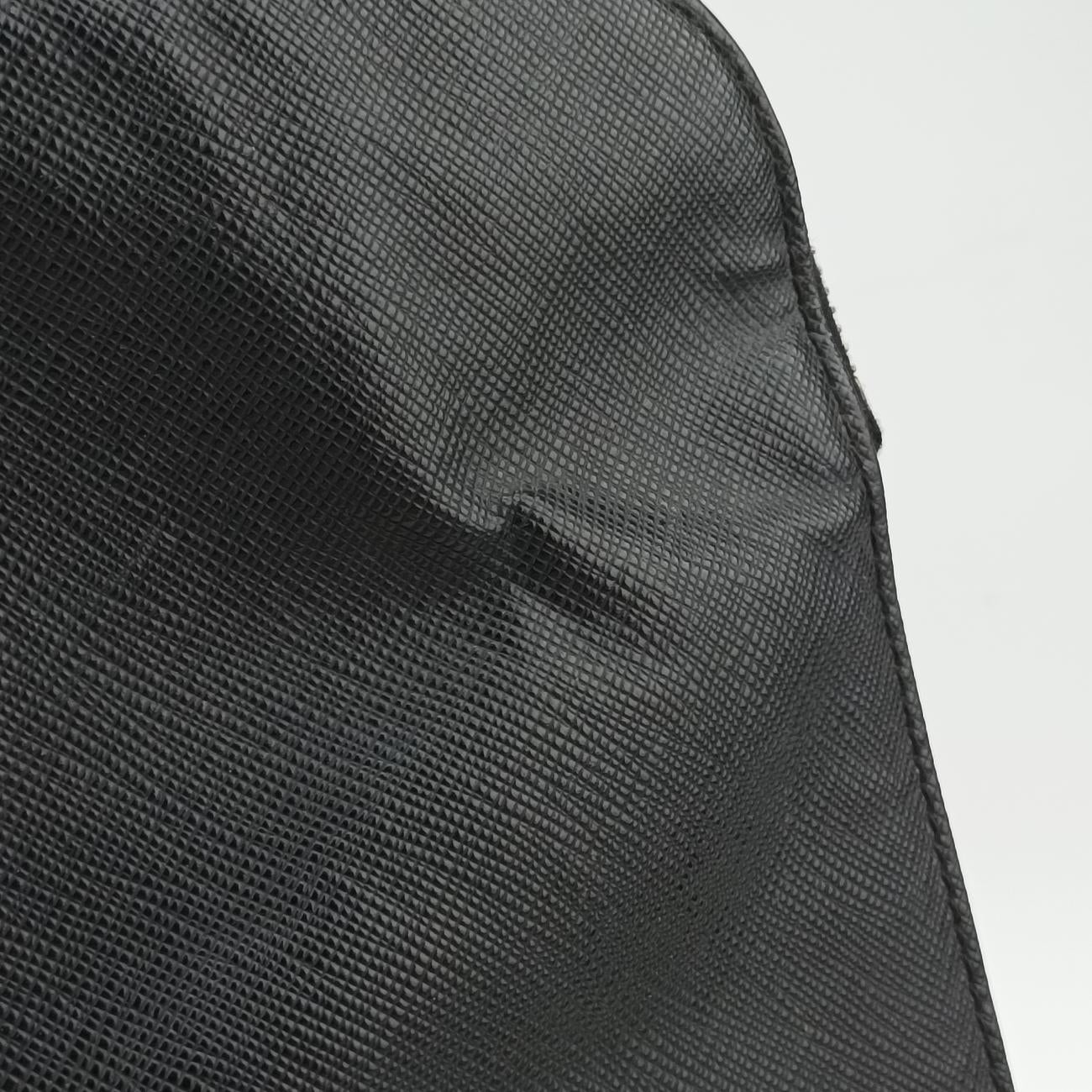 Pre-owned Prada Triangle Logo Plate Black Saffiano Leather  handbag | stylenewstar