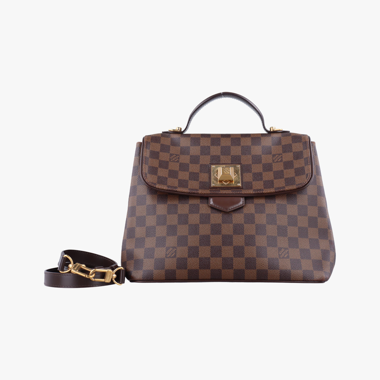 Pre-owned Louis Vuitton BERGAMO MM EBENE Damier Canvas N41168 shoulderbag | stylenewstar