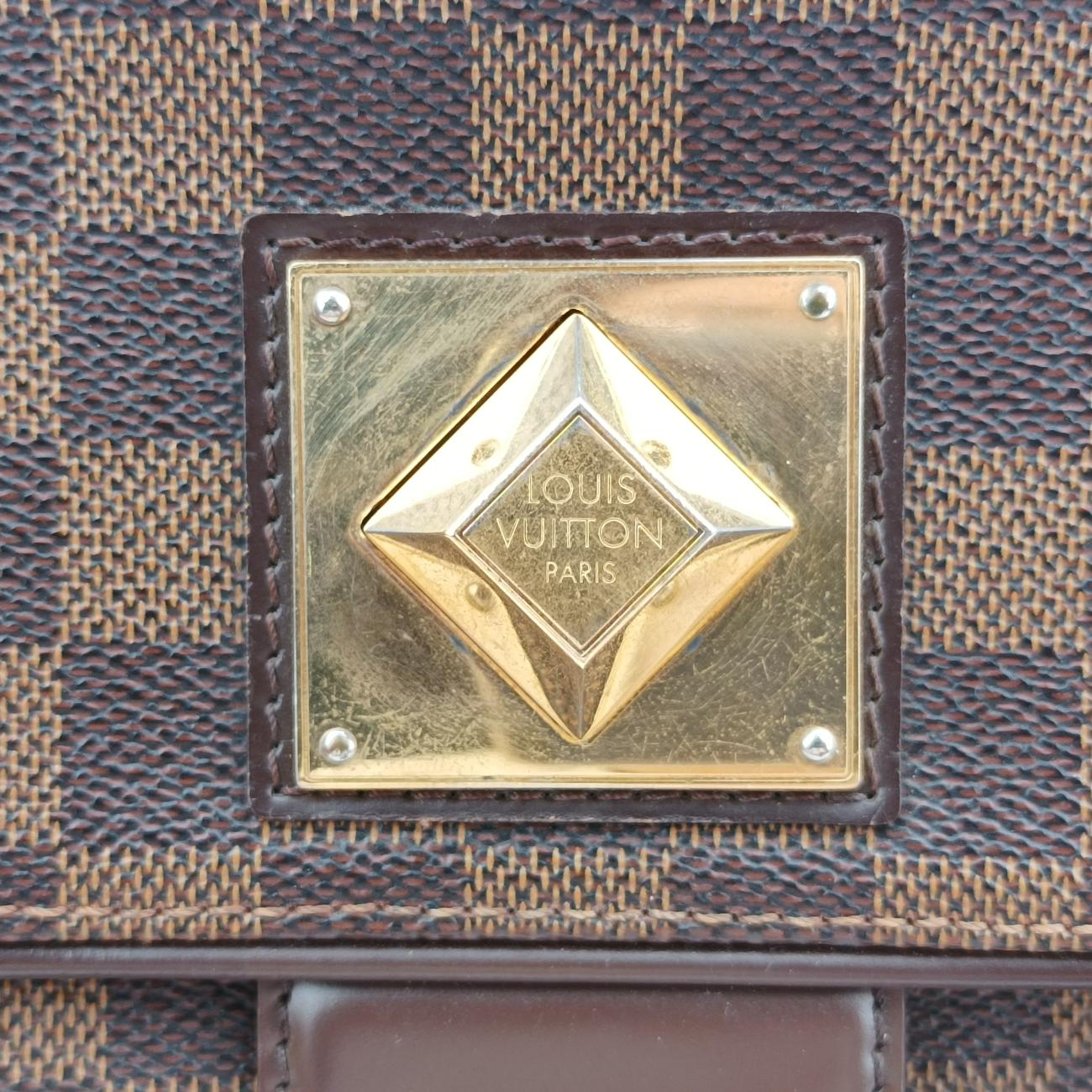 Pre-owned Louis Vuitton BERGAMO MM EBENE Damier Canvas N41168 shoulderbag | stylenewstar