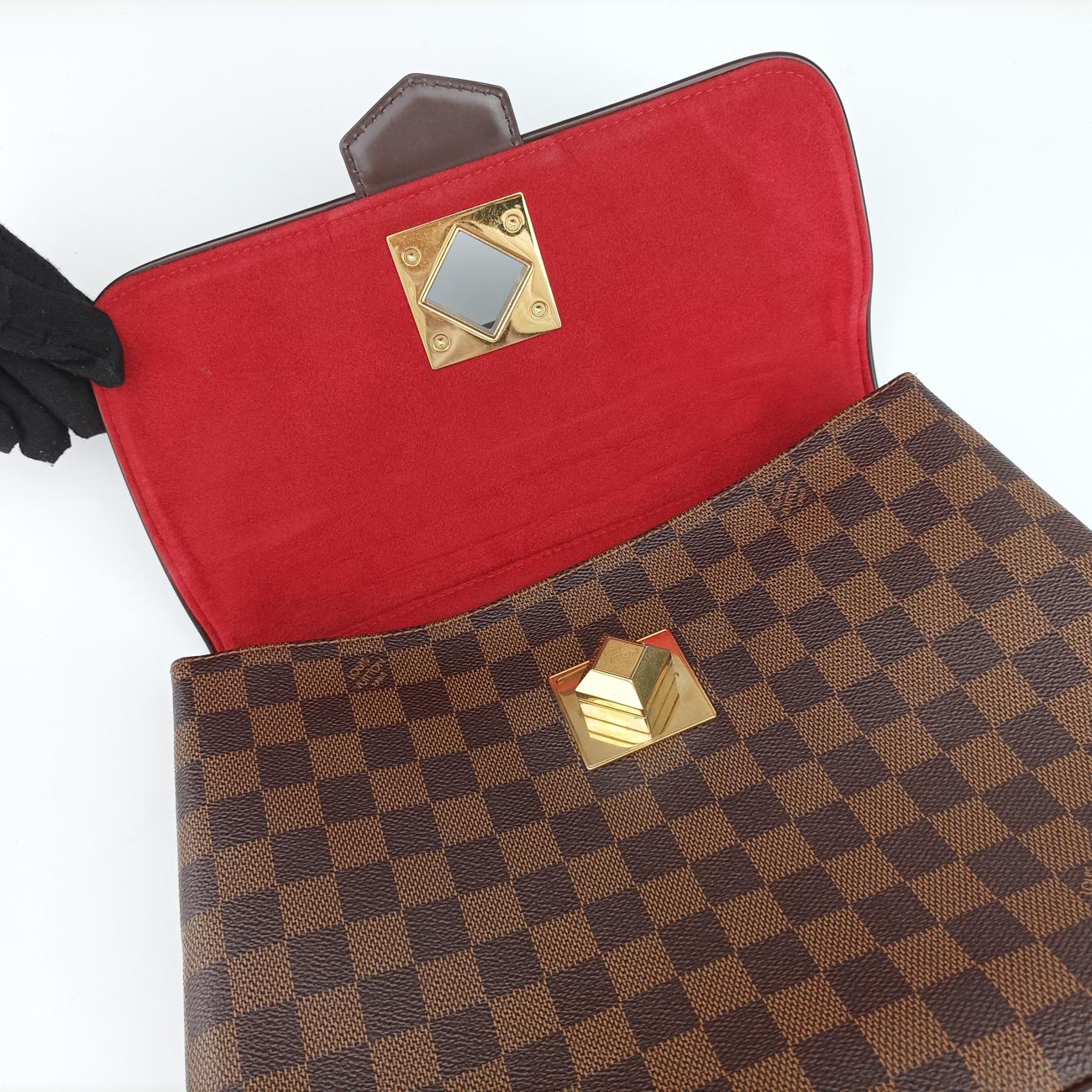 Pre-owned Louis Vuitton BERGAMO MM EBENE Damier Canvas N41168 shoulderbag | stylenewstar