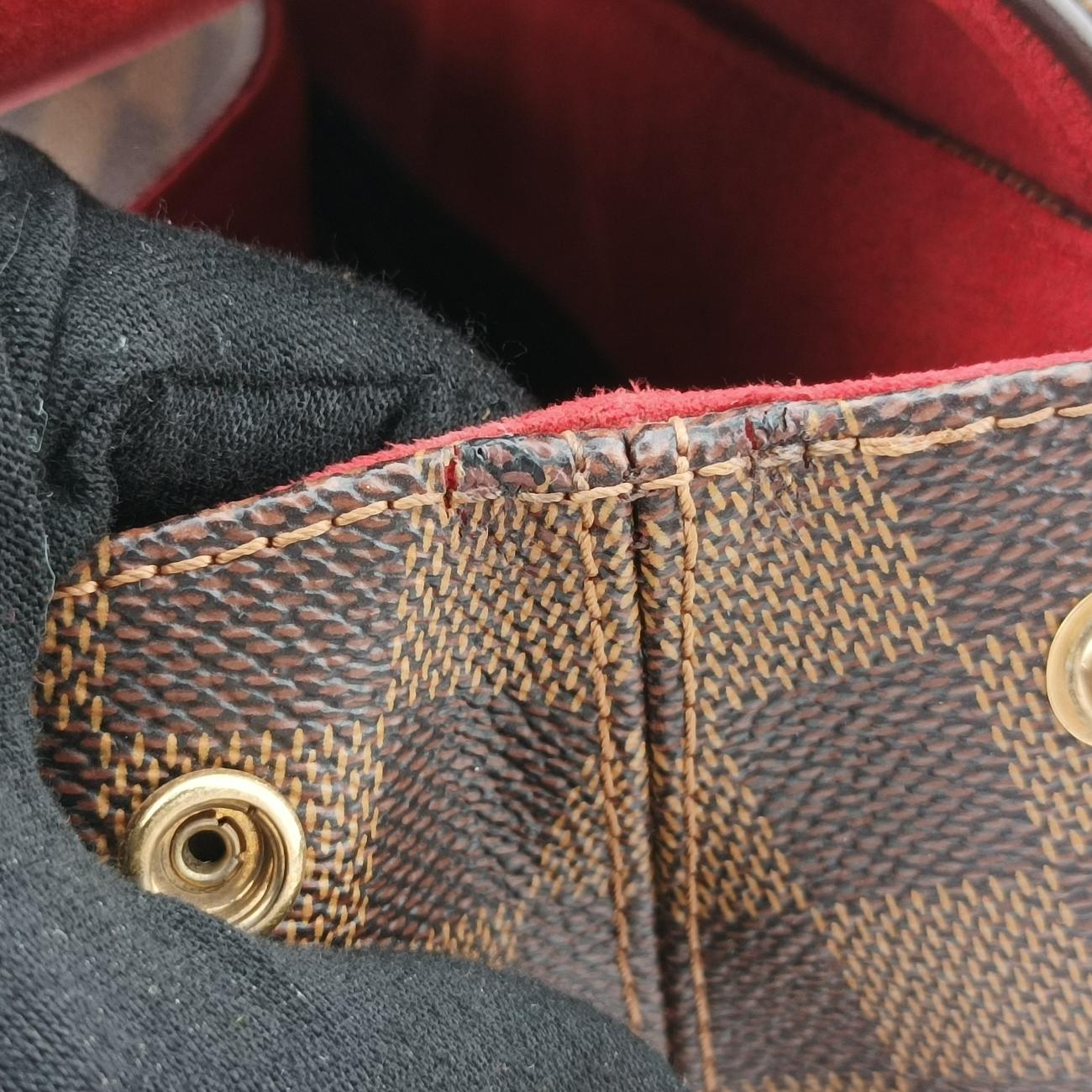 Pre-owned Louis Vuitton BERGAMO MM EBENE Damier Canvas N41168 shoulderbag | stylenewstar