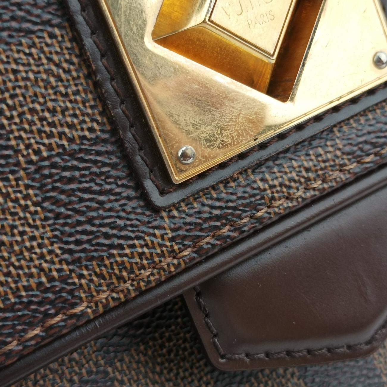 Pre-owned Louis Vuitton BERGAMO MM EBENE Damier Canvas N41168 shoulderbag | stylenewstar