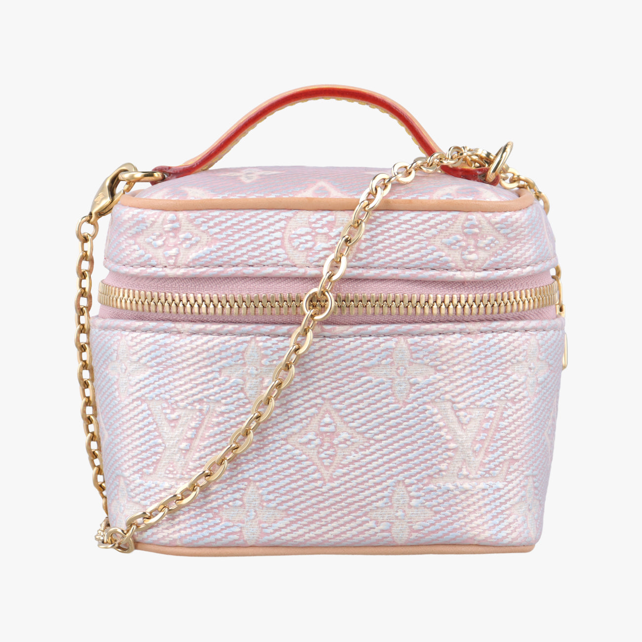 Pre-owned Louis Vuitton Micro Vanity Pink MONOGRAM JACQUARD DENIM M82527 vanitybag | stylenewstar