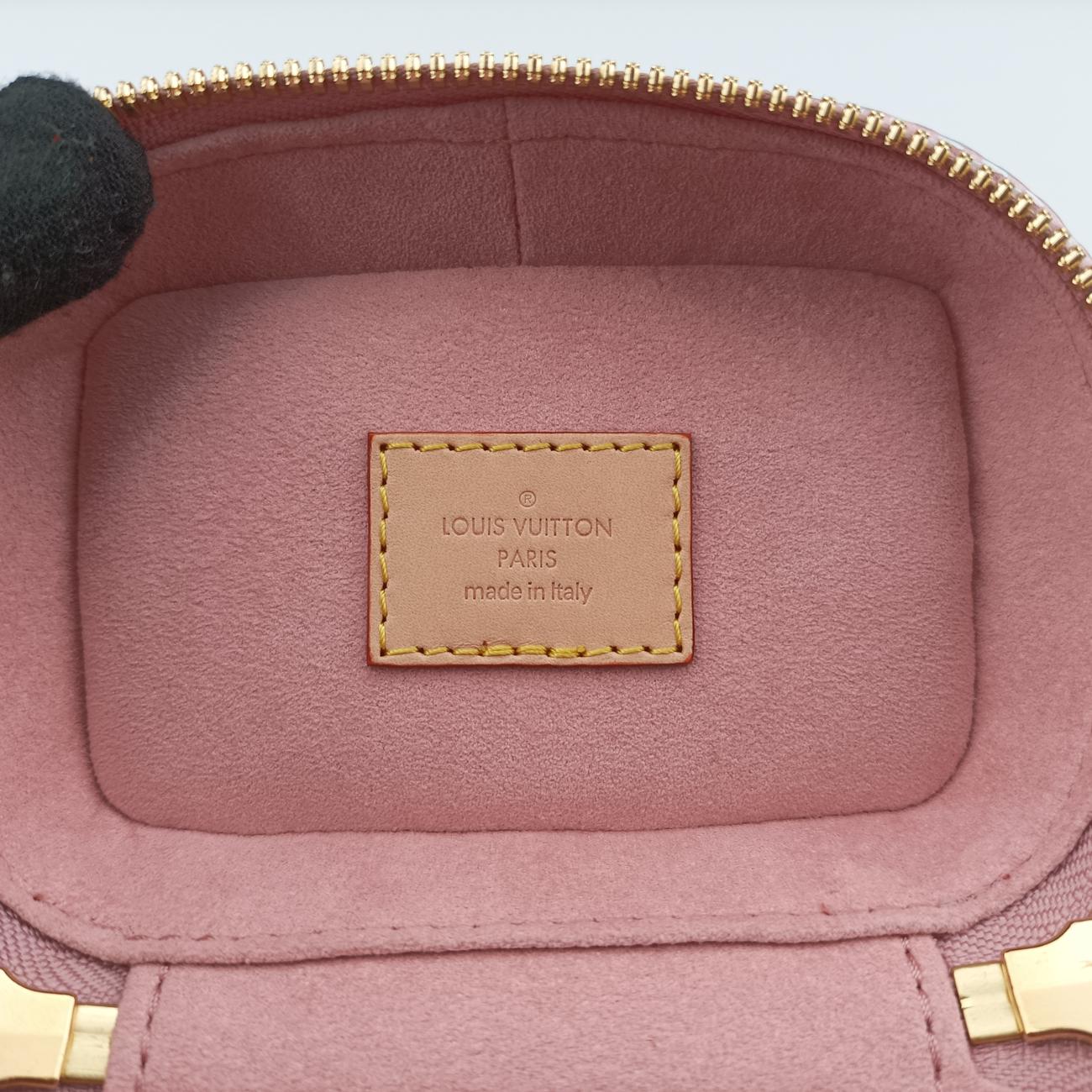 Pre-owned Louis Vuitton Micro Vanity Pink MONOGRAM JACQUARD DENIM M82527 vanitybag | stylenewstar