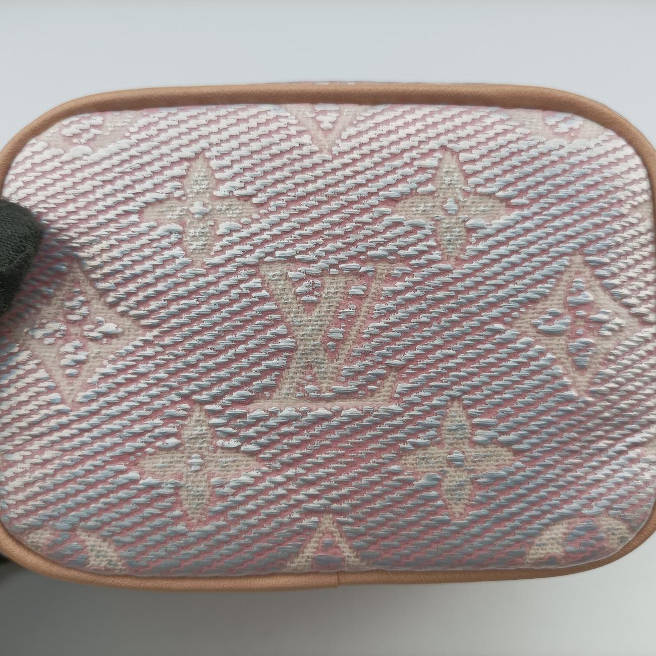Pre-owned Louis Vuitton Micro Vanity Pink MONOGRAM JACQUARD DENIM M82527 vanitybag | stylenewstar