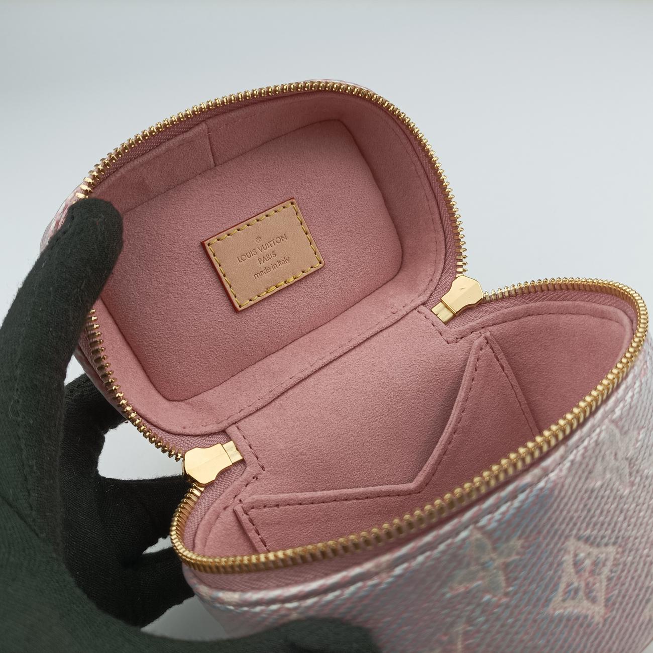 Pre-owned Louis Vuitton Micro Vanity Pink MONOGRAM JACQUARD DENIM M82527 vanitybag | stylenewstar