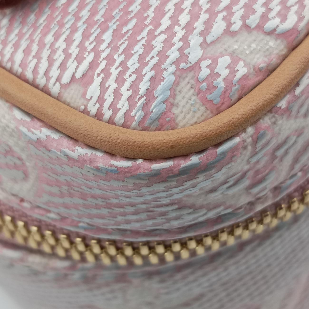 Pre-owned Louis Vuitton Micro Vanity Pink MONOGRAM JACQUARD DENIM M82527 vanitybag | stylenewstar