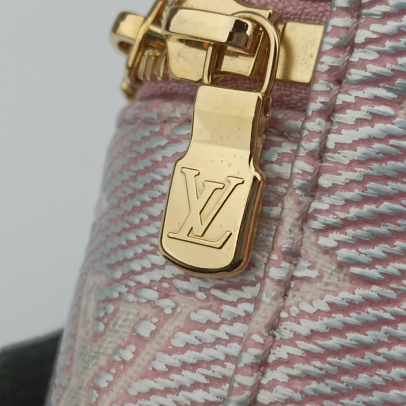 Pre-owned Louis Vuitton Micro Vanity Pink MONOGRAM JACQUARD DENIM M82527 vanitybag | stylenewstar