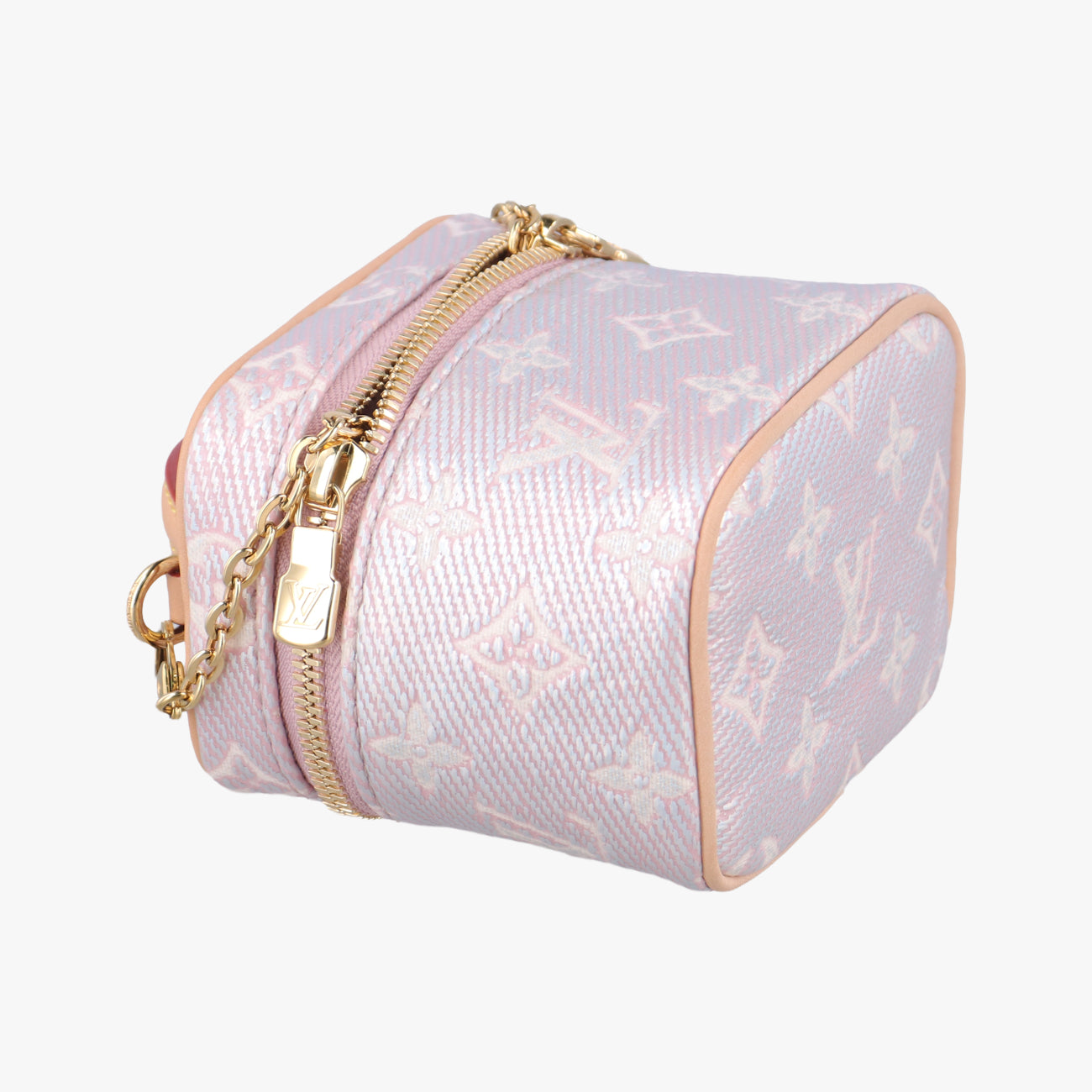 Pre-owned Louis Vuitton Micro Vanity Pink MONOGRAM JACQUARD DENIM M82527 vanitybag | stylenewstar