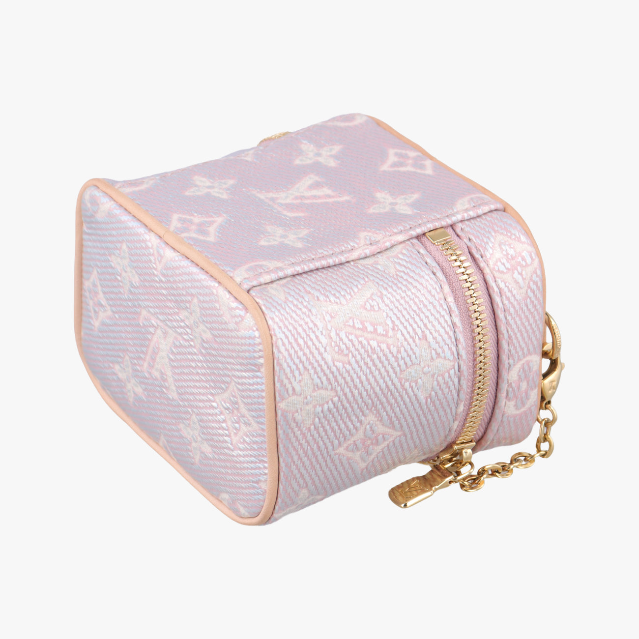 Pre-owned Louis Vuitton Micro Vanity Pink MONOGRAM JACQUARD DENIM M82527 vanitybag | stylenewstar