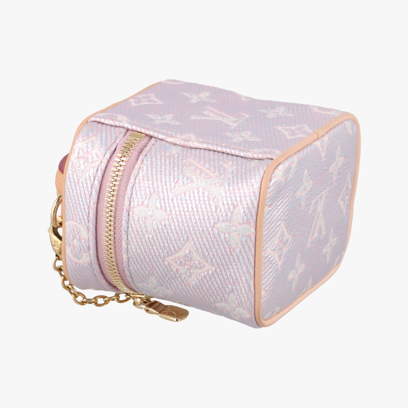 Pre-owned Louis Vuitton Micro Vanity Pink MONOGRAM JACQUARD DENIM M82527 vanitybag | stylenewstar