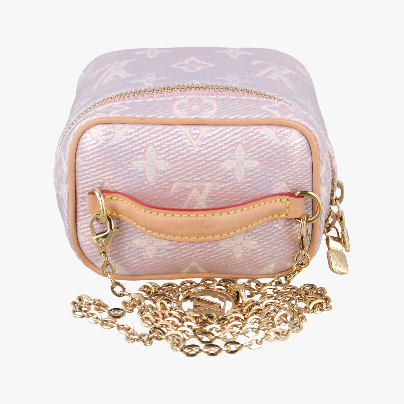 Pre-owned Louis Vuitton Micro Vanity Pink MONOGRAM JACQUARD DENIM M82527 vanitybag | stylenewstar