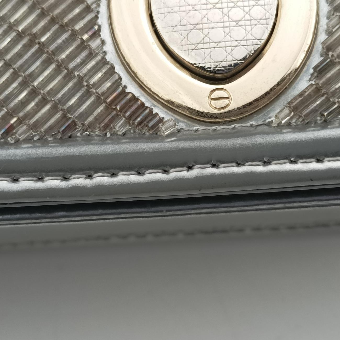 Pre-owned Christian Dior Diorama Silver Beaded  shoulderbag | stylenewstar